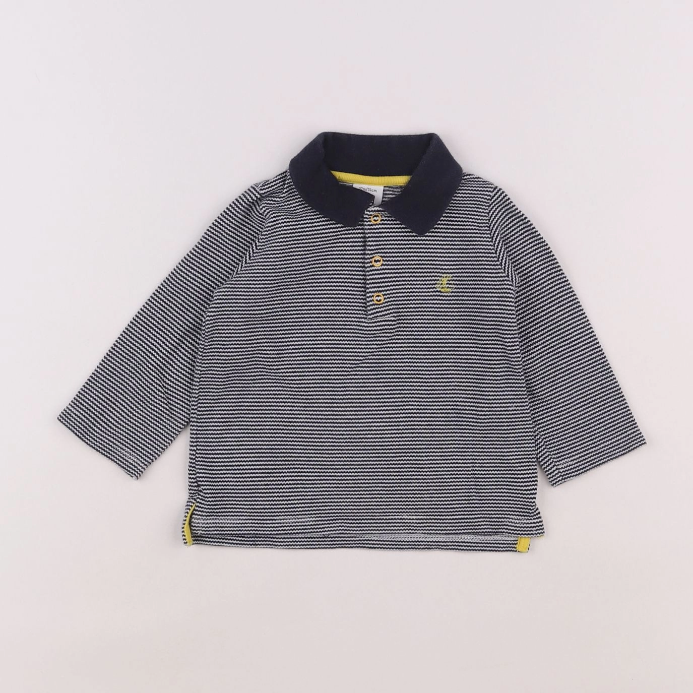 Petit Bateau - tee-shirt blanc, bleu - 12 mois