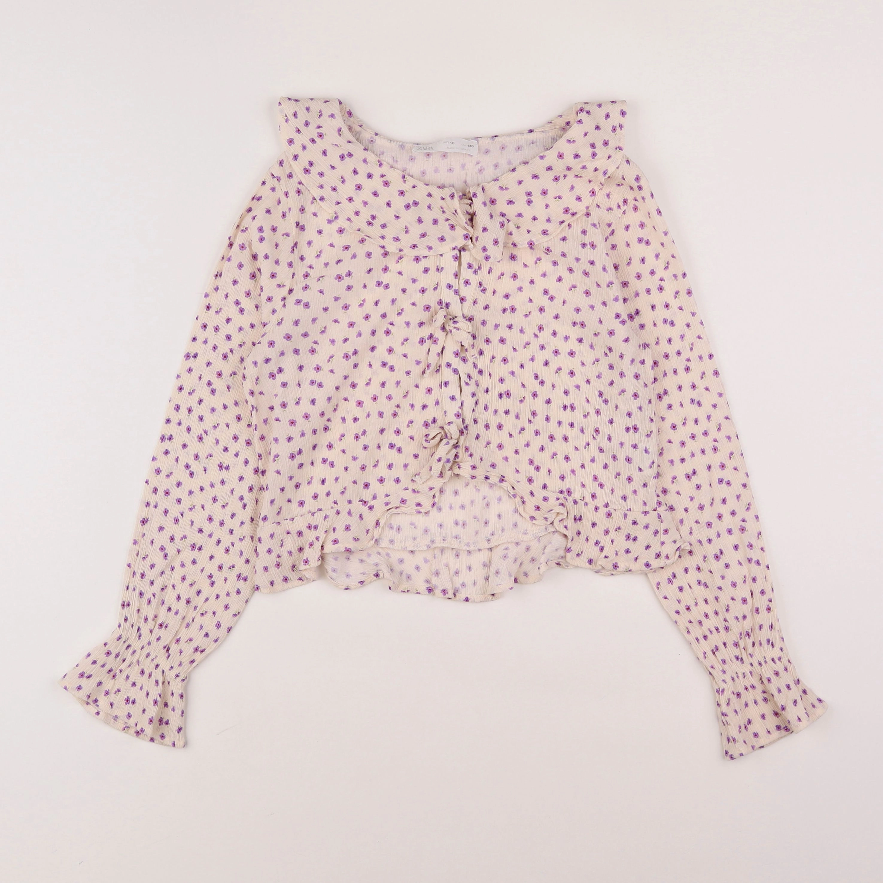 Zara - blouse blanc, violet - 10 ans