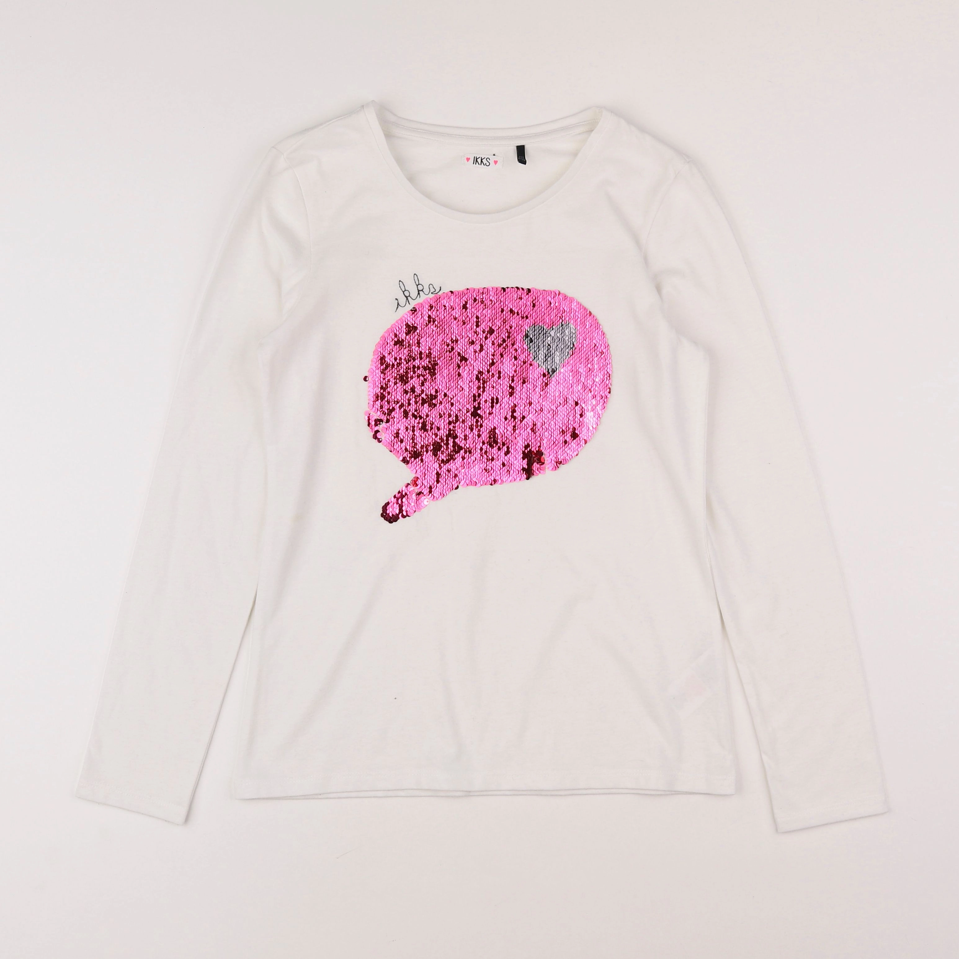 IKKS - tee-shirt blanc, rose - 12 ans