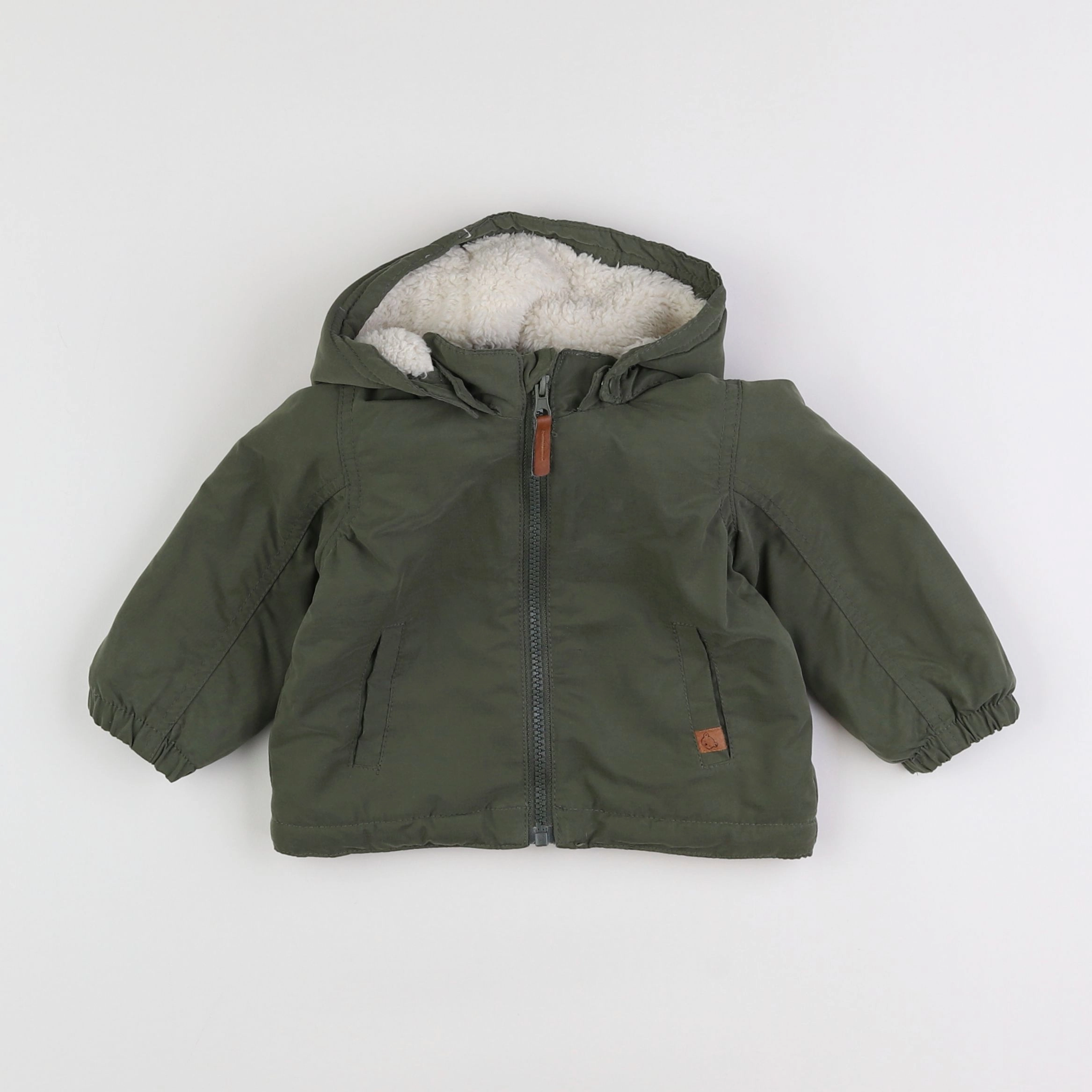 H&M - parka vert - 6/9 mois