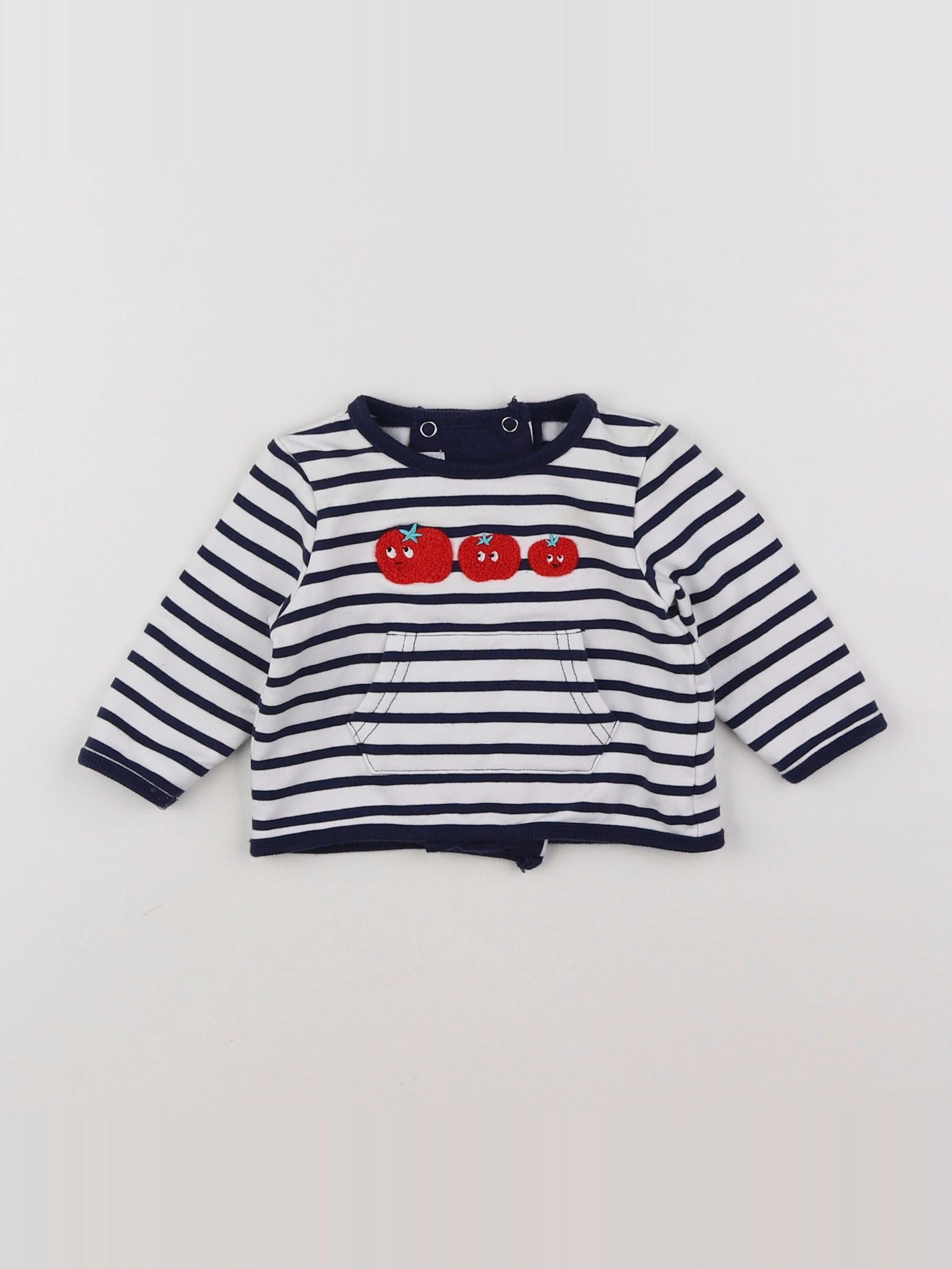 Cadet Rousselle - sweat blanc, bleu - 3 mois