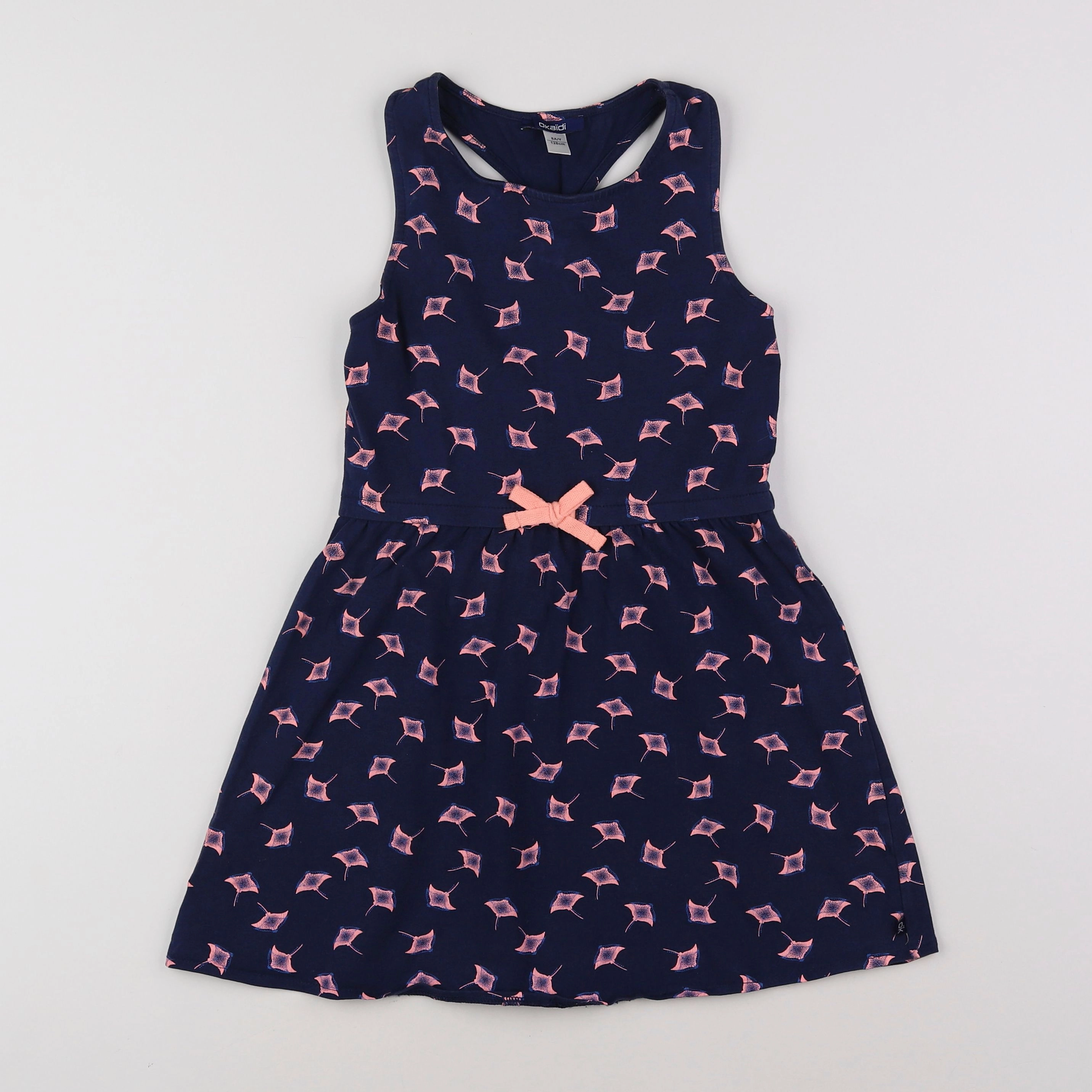 Okaidi - robe bleu, rose - 8 ans