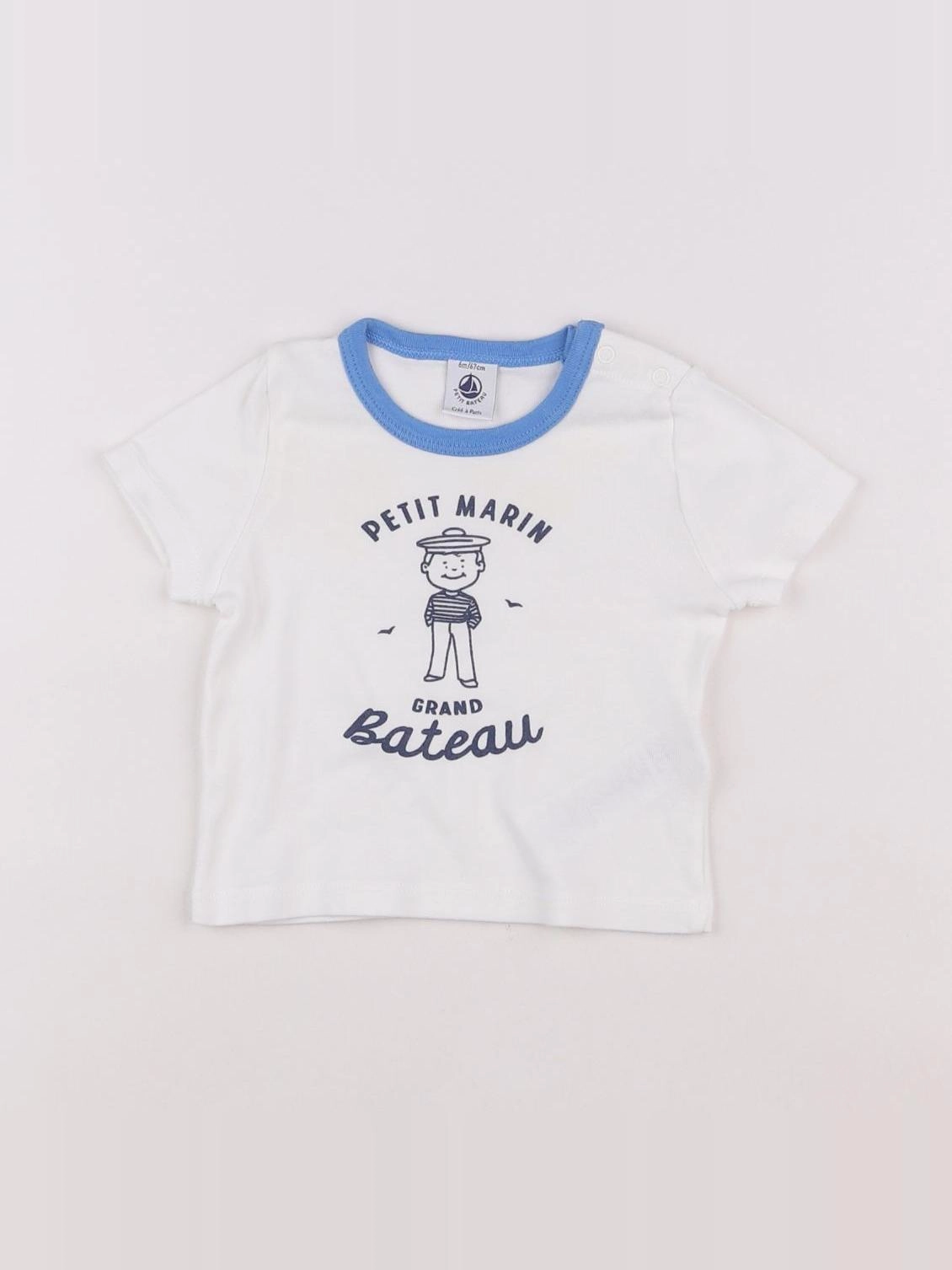 Petit Bateau - maillot de corps blanc - 6 mois