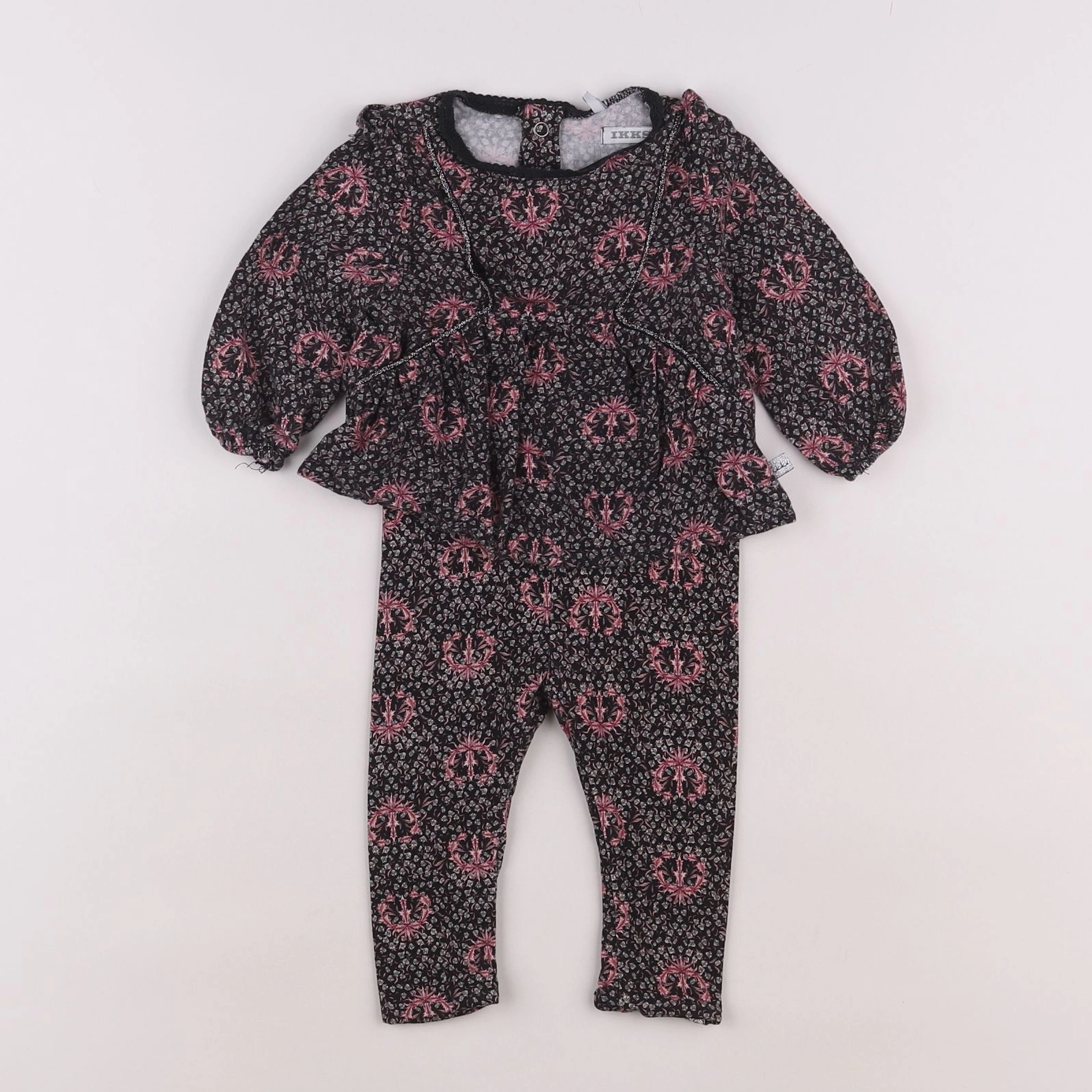 IKKS - ensemble noir, rose - 6 mois