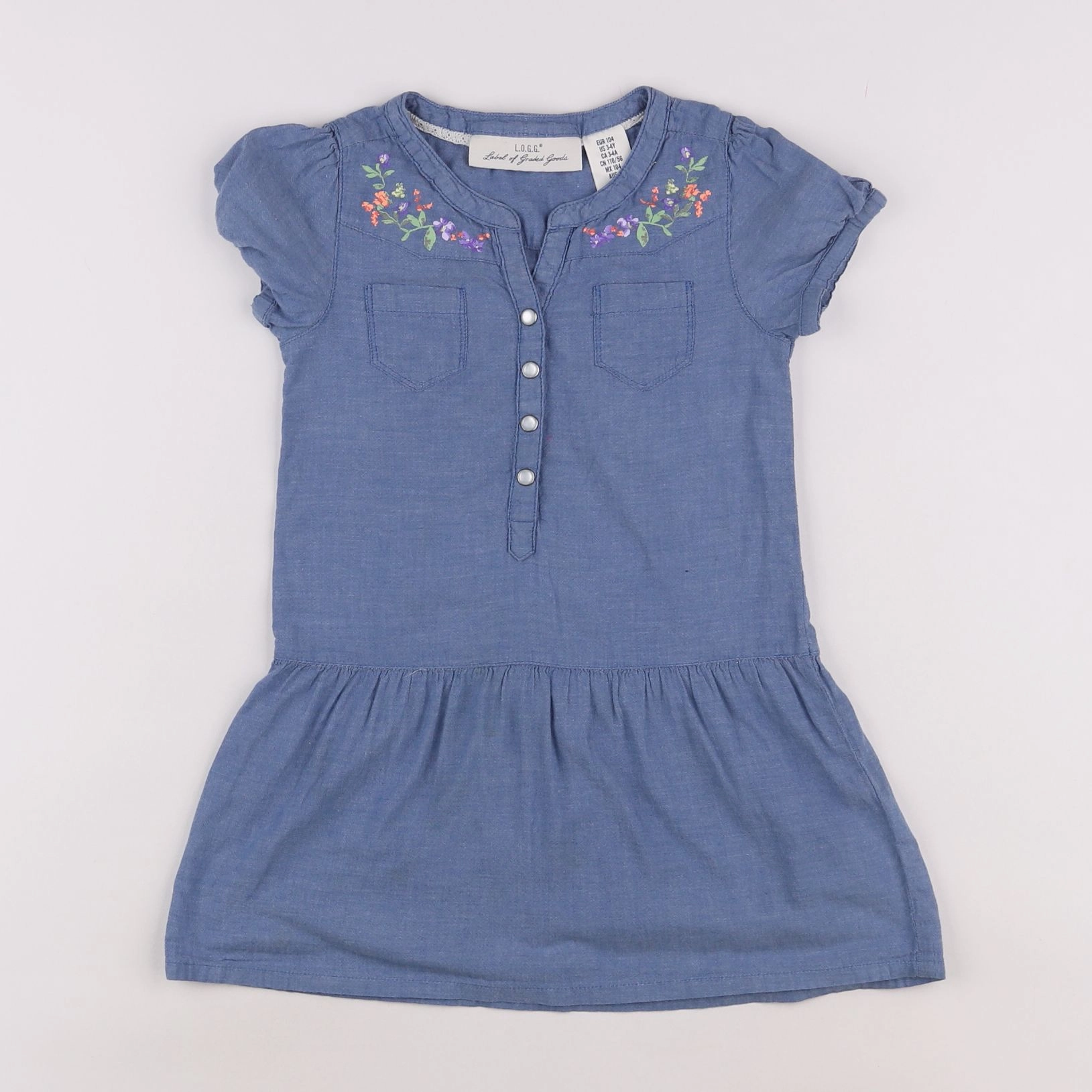 H&M - robe bleu - 3/4 ans