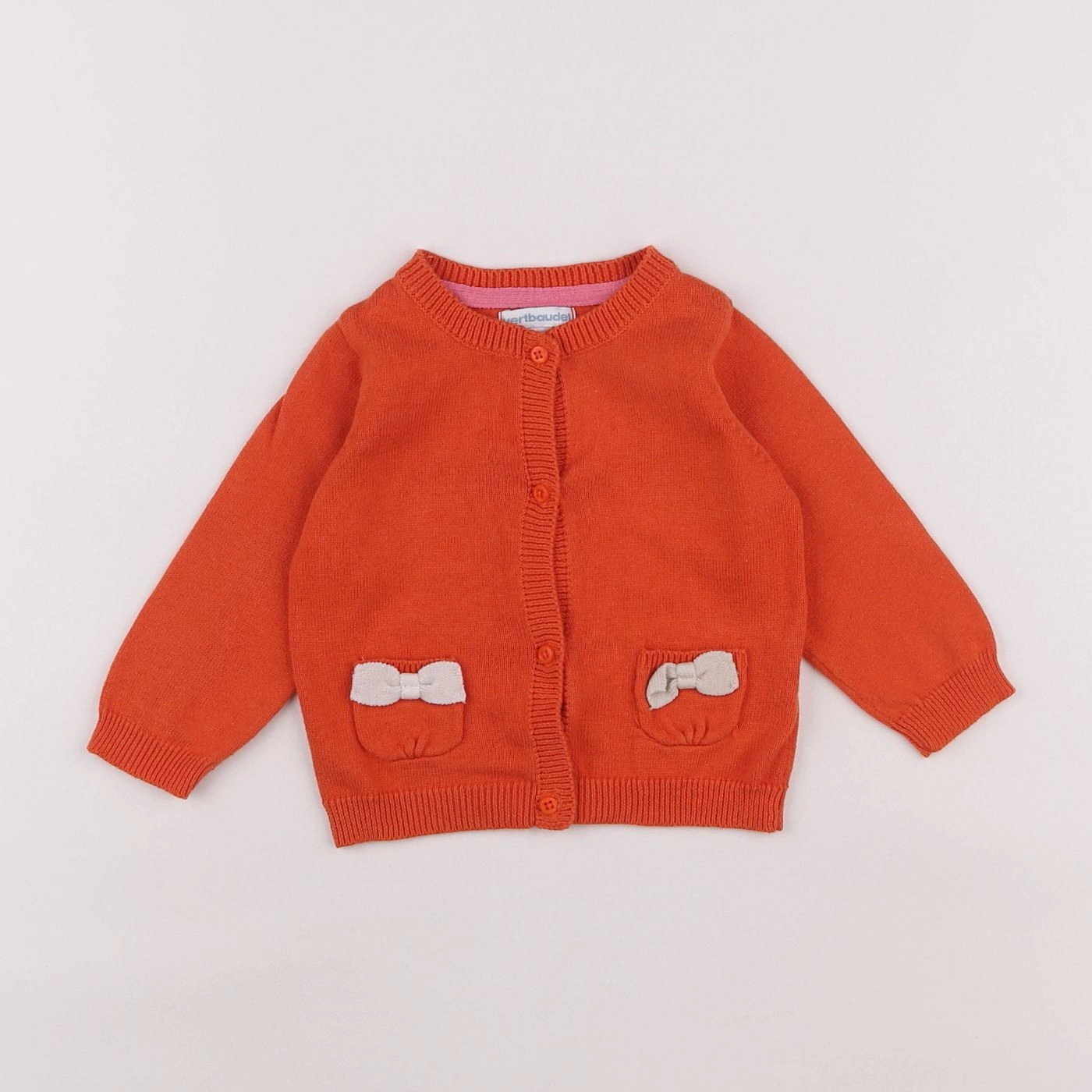 Vertbaudet - gilet orange - 6 mois