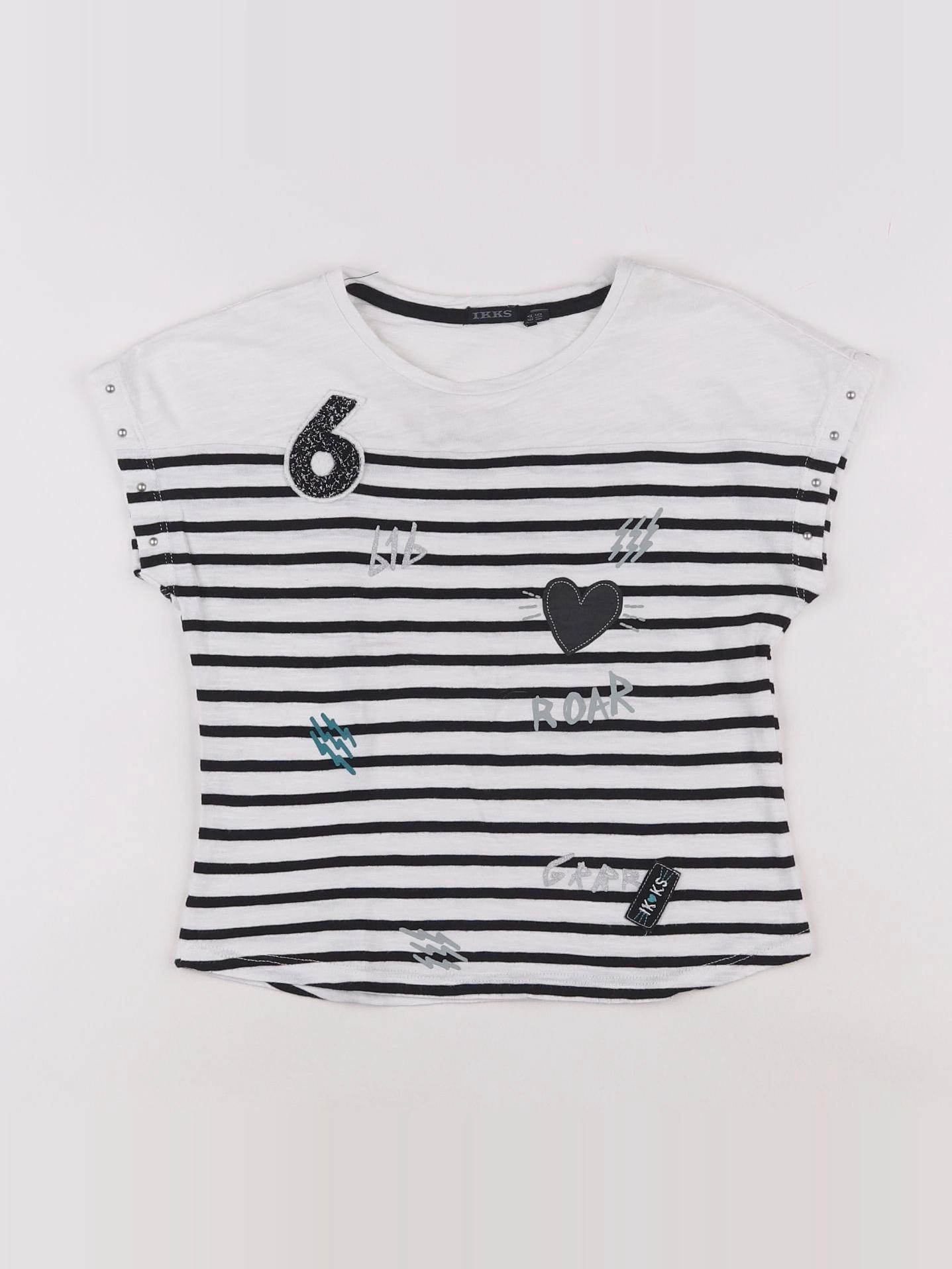 IKKS - tee-shirt blanc, noir - 6 ans