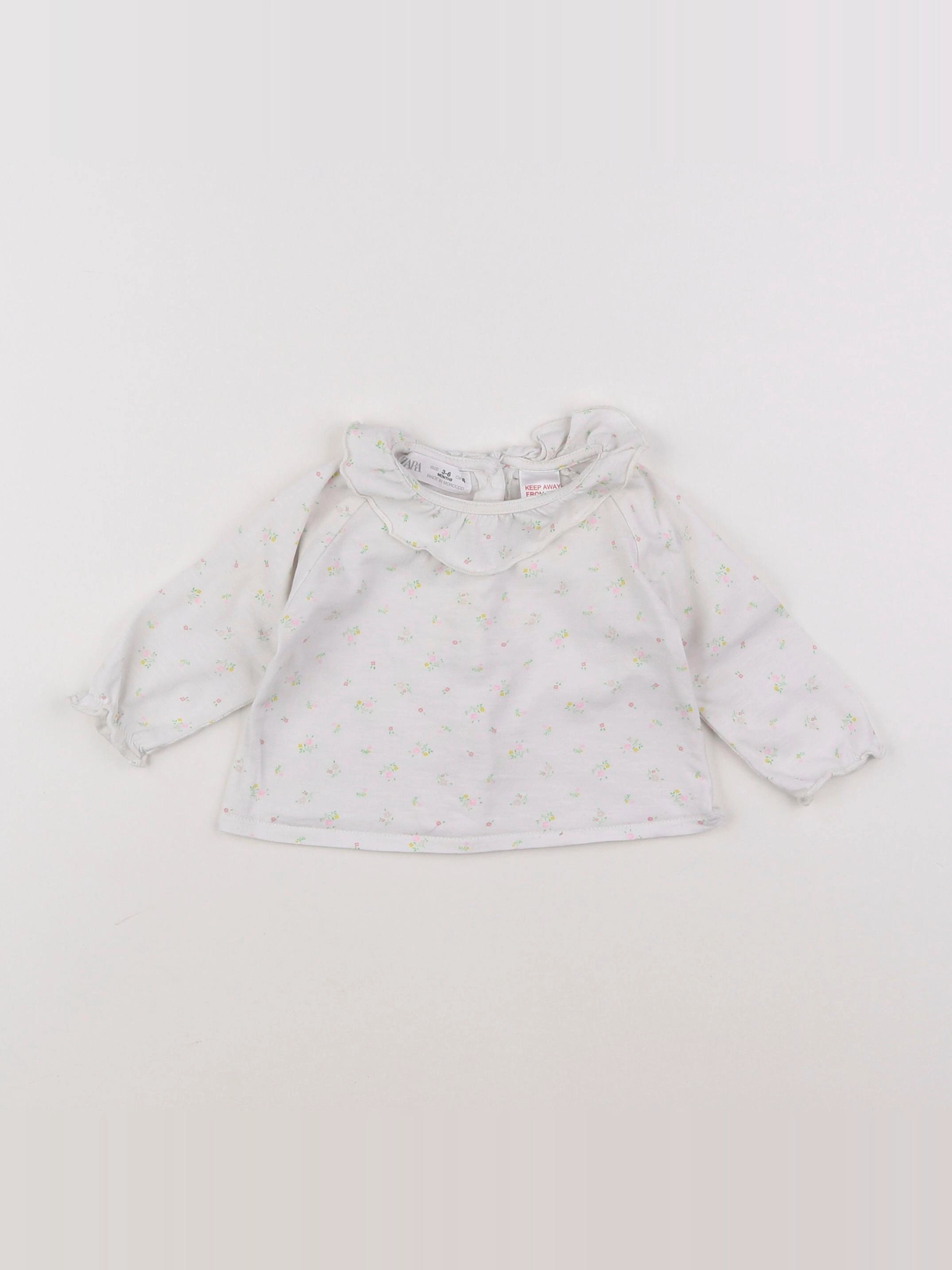 Zara - tee-shirt blanc - 3/6 mois