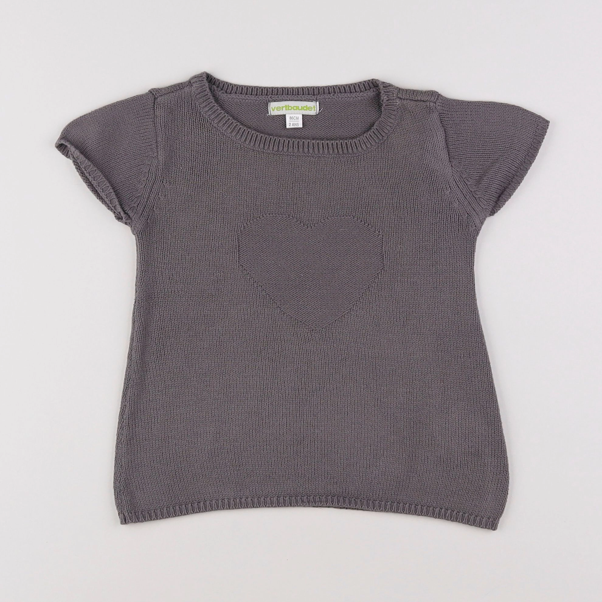 Vertbaudet - tee-shirt gris - 2 ans
