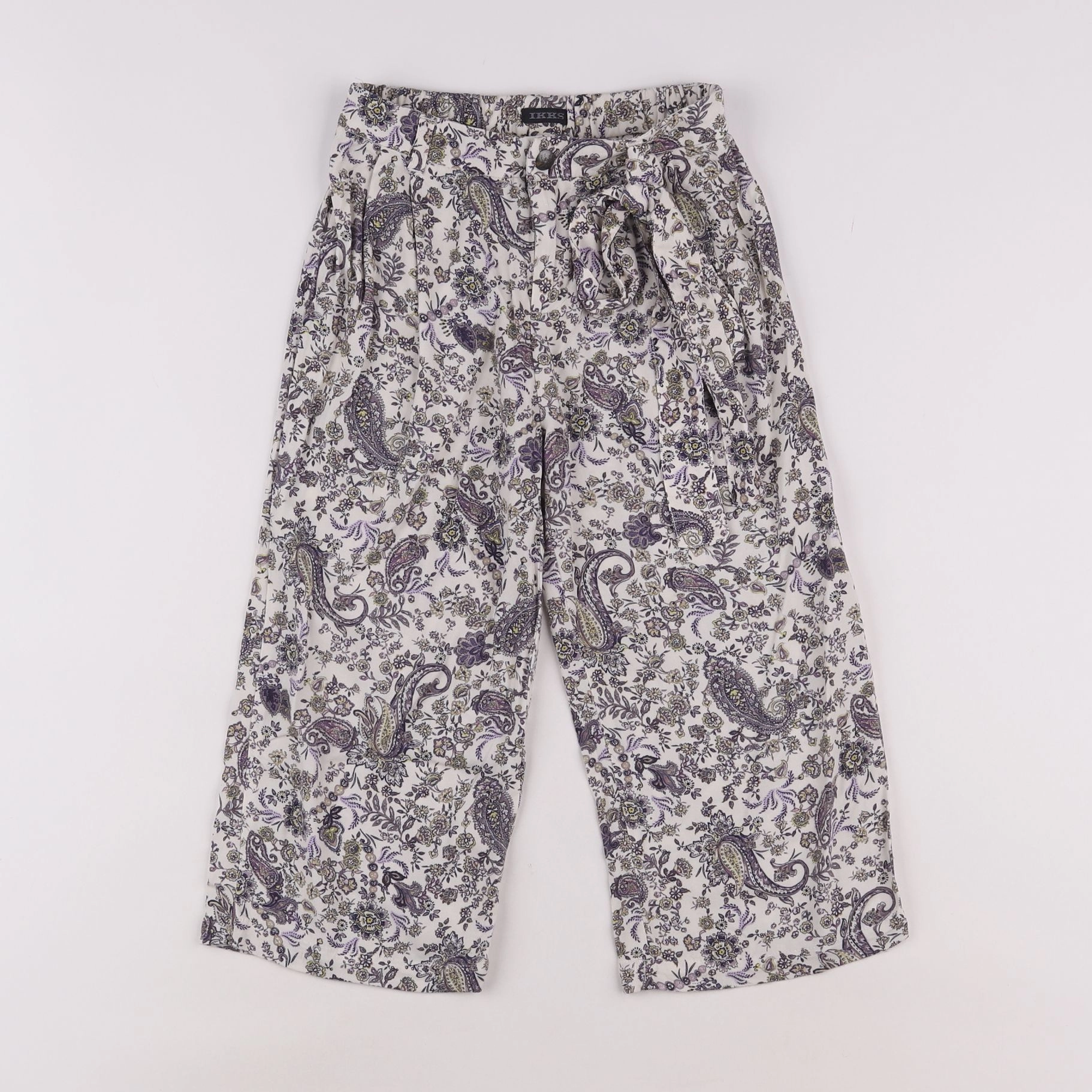 IKKS - pantalon blanc, violet - 6 ans