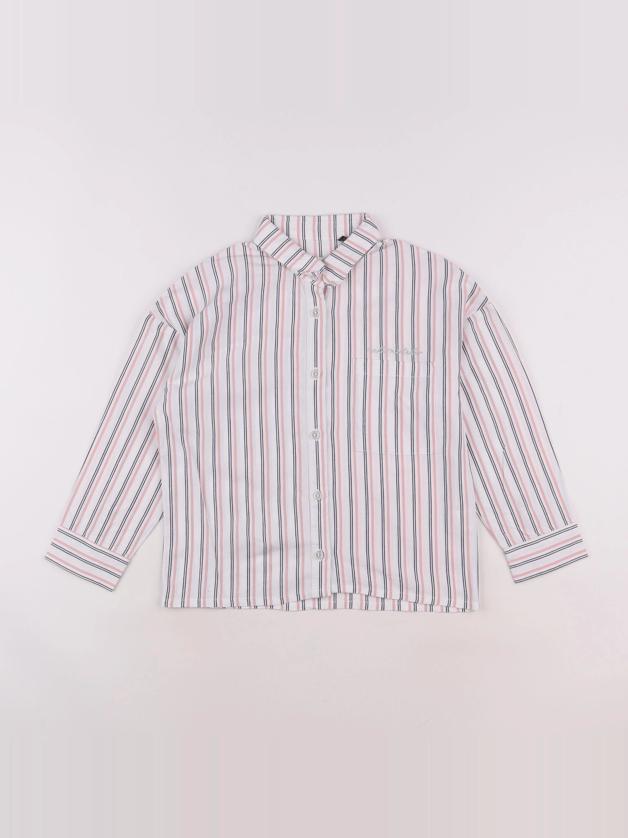 IKKS - blouse blanc, rose - 10 ans