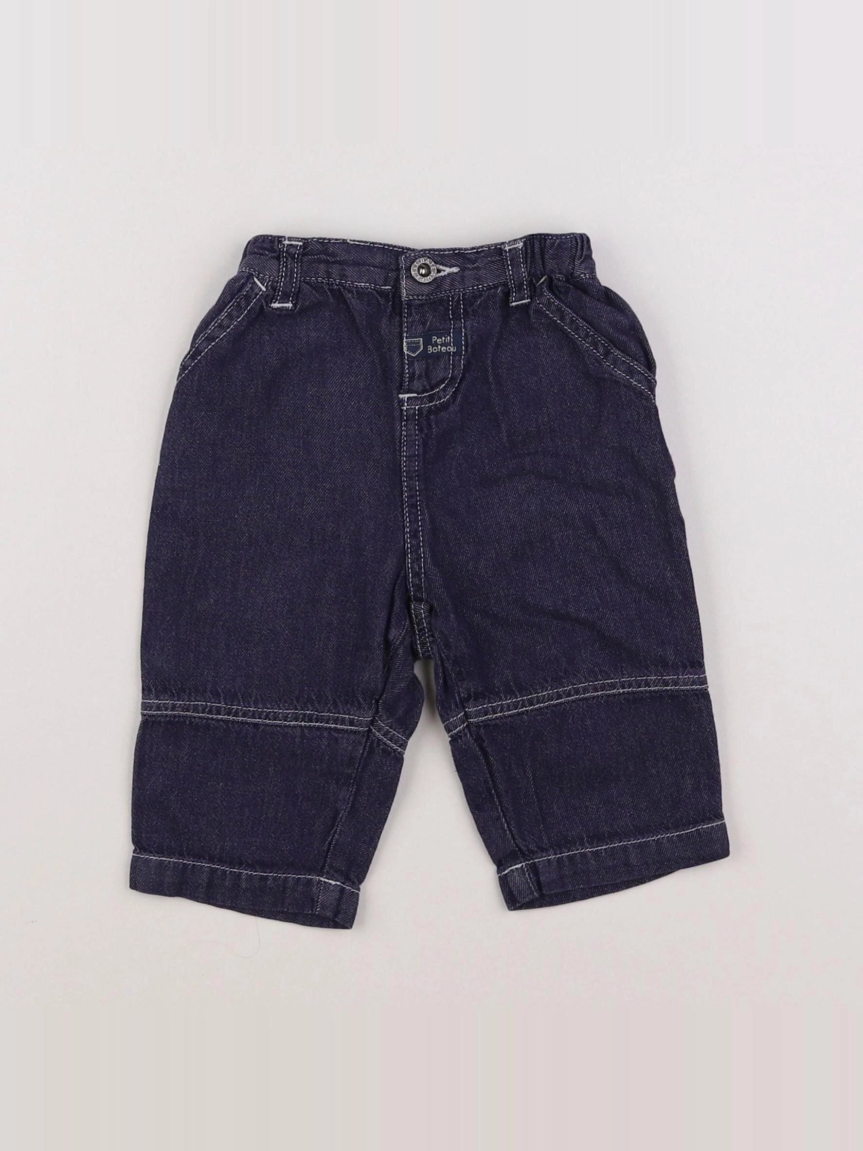 Petit Bateau - pantalon bleu - 6 mois