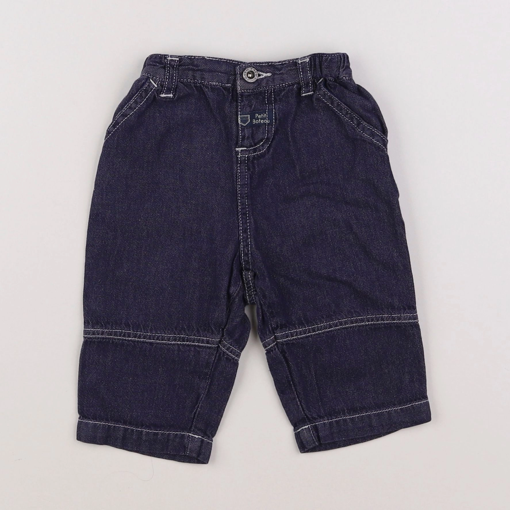 Petit Bateau - pantalon bleu - 6 mois