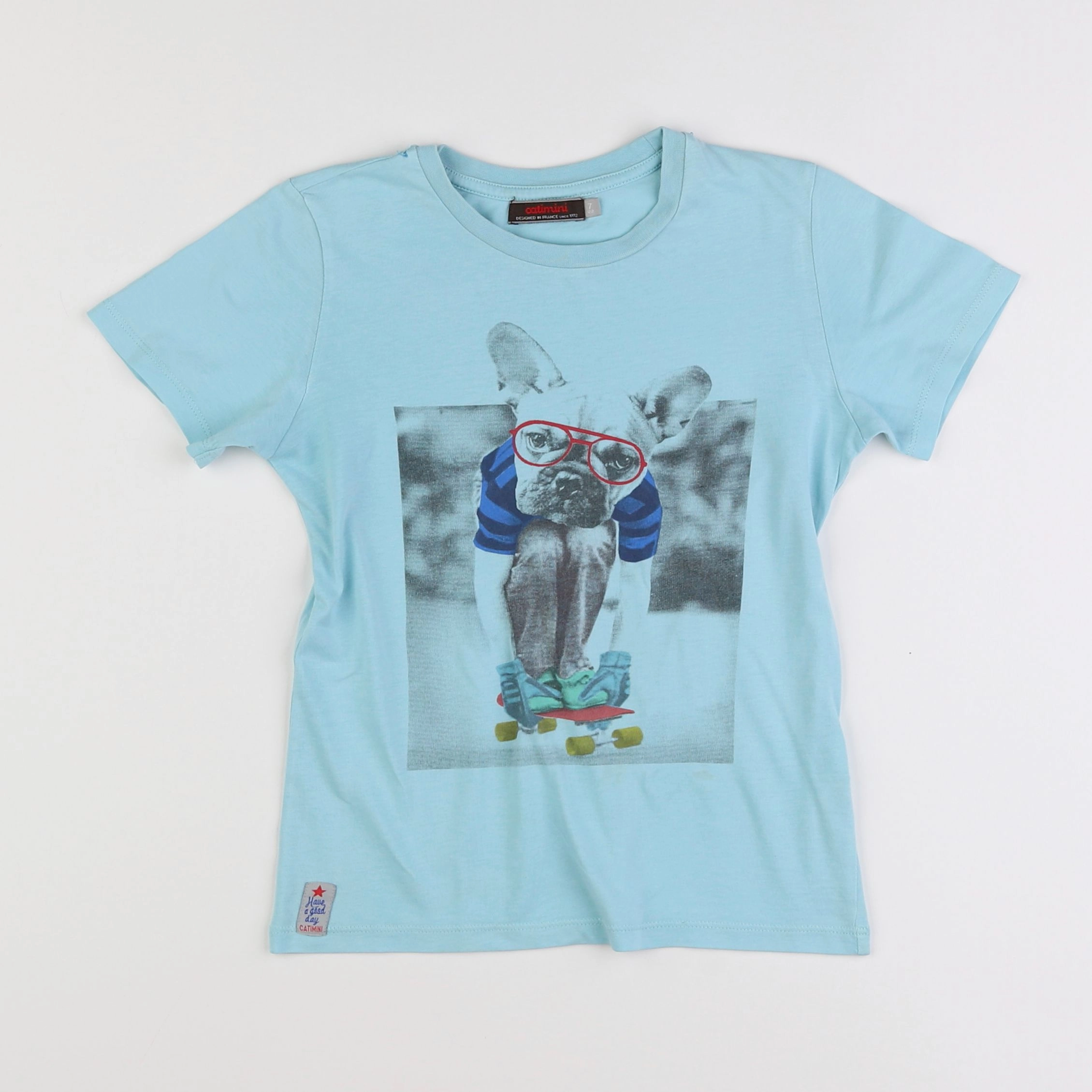 Catimini - tee-shirt bleu - 7 ans