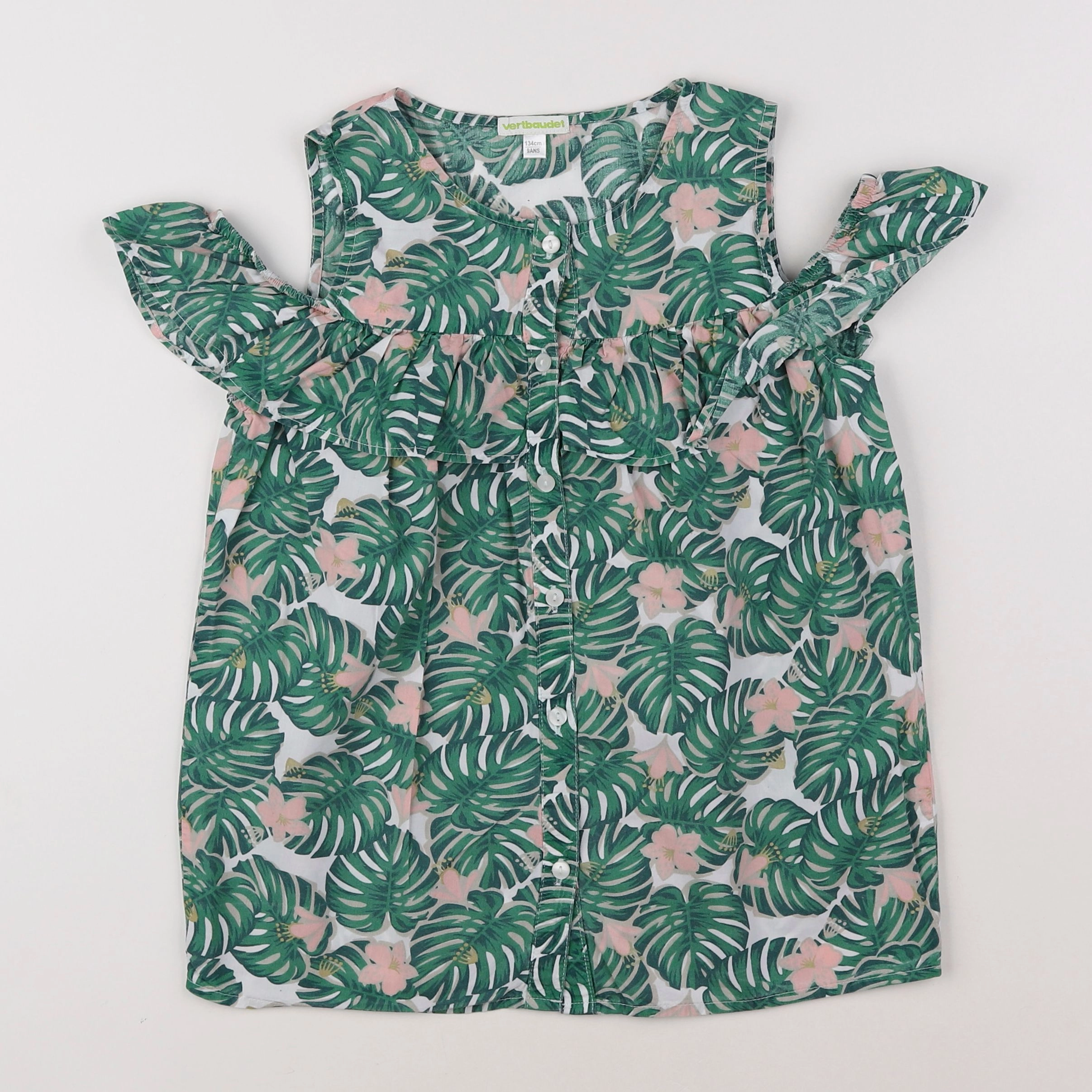 Vertbaudet - blouse vert - 9 ans