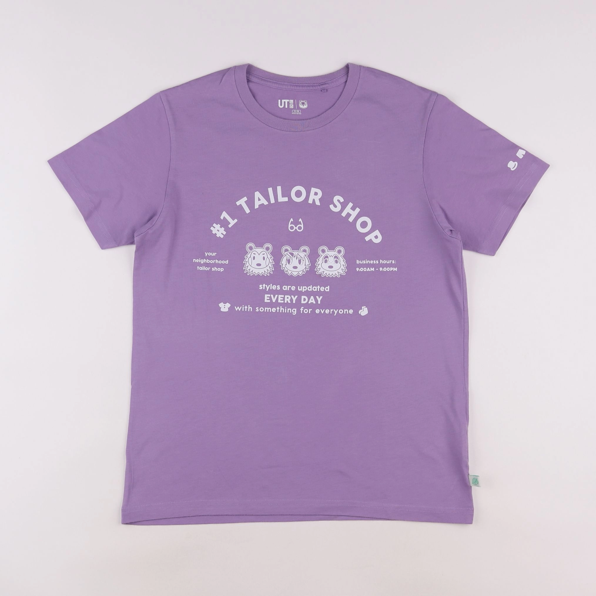 Uniqlo - tee-shirt blanc, violet - 11/12 ans