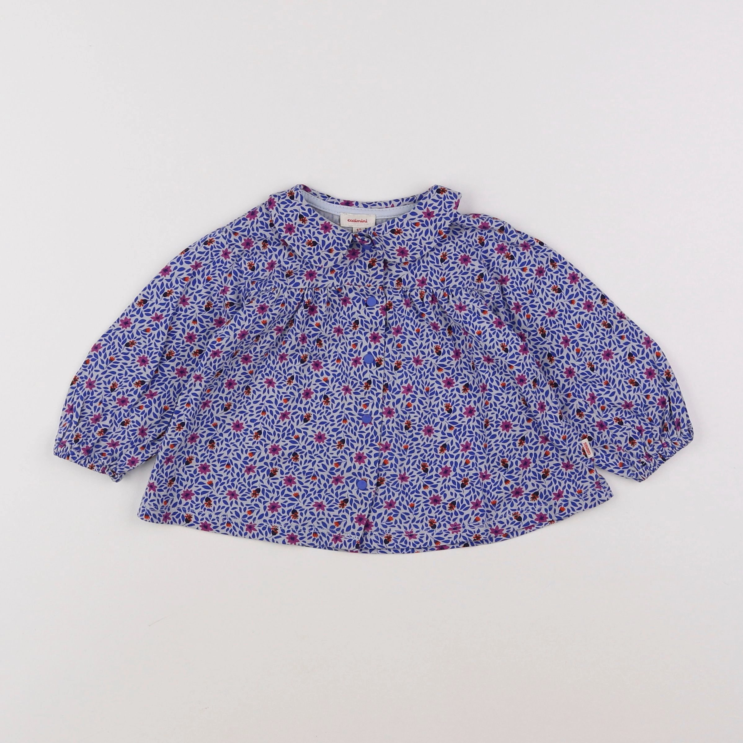 Catimini - blouse bleu - 12 mois