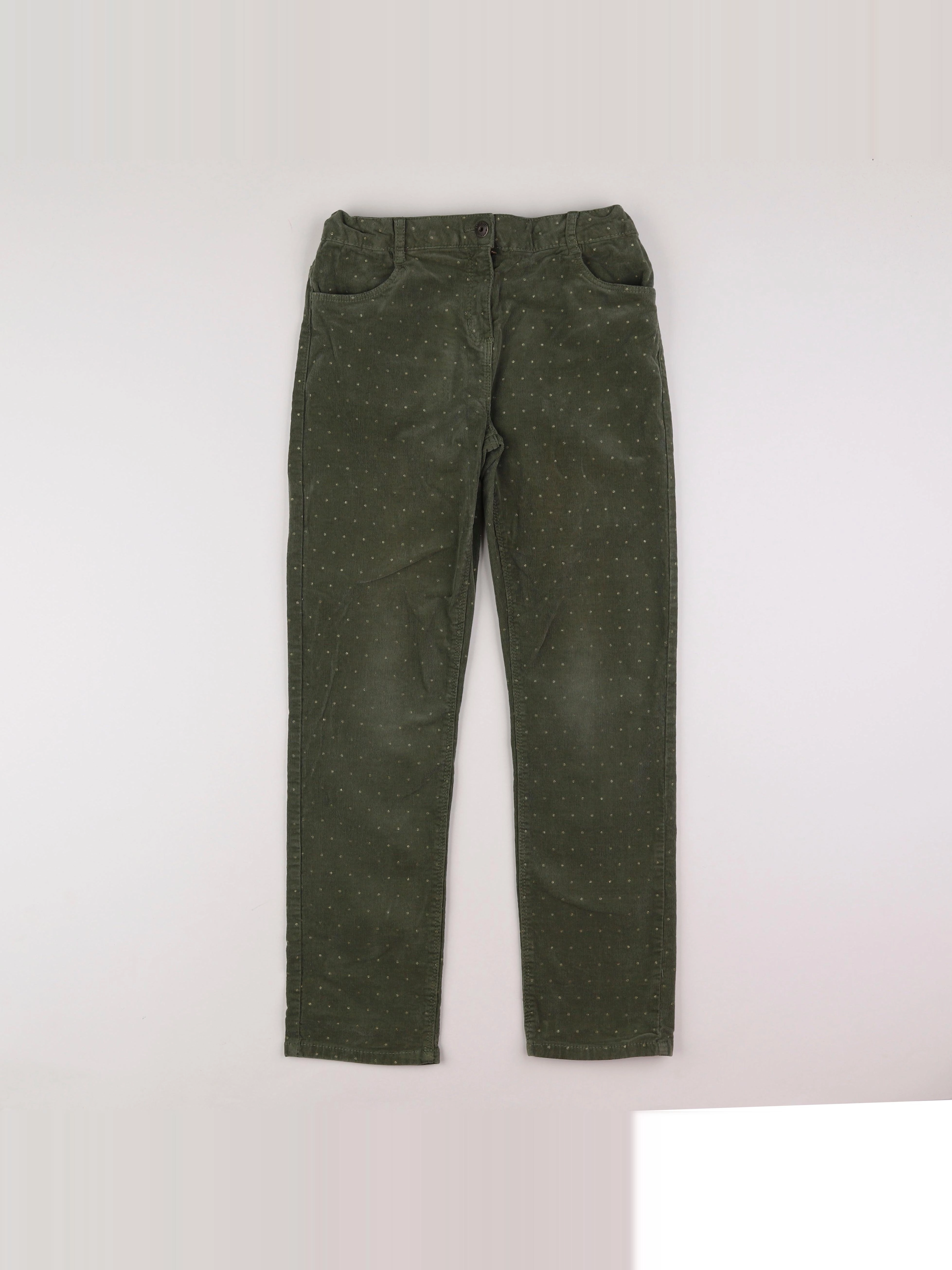 Vertbaudet - pantalon vert, or - 14 ans