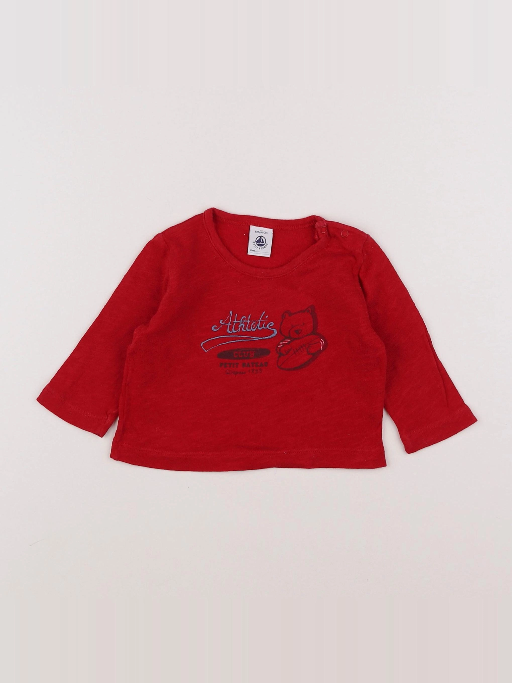 Petit Bateau - tee-shirt rouge - 6 mois