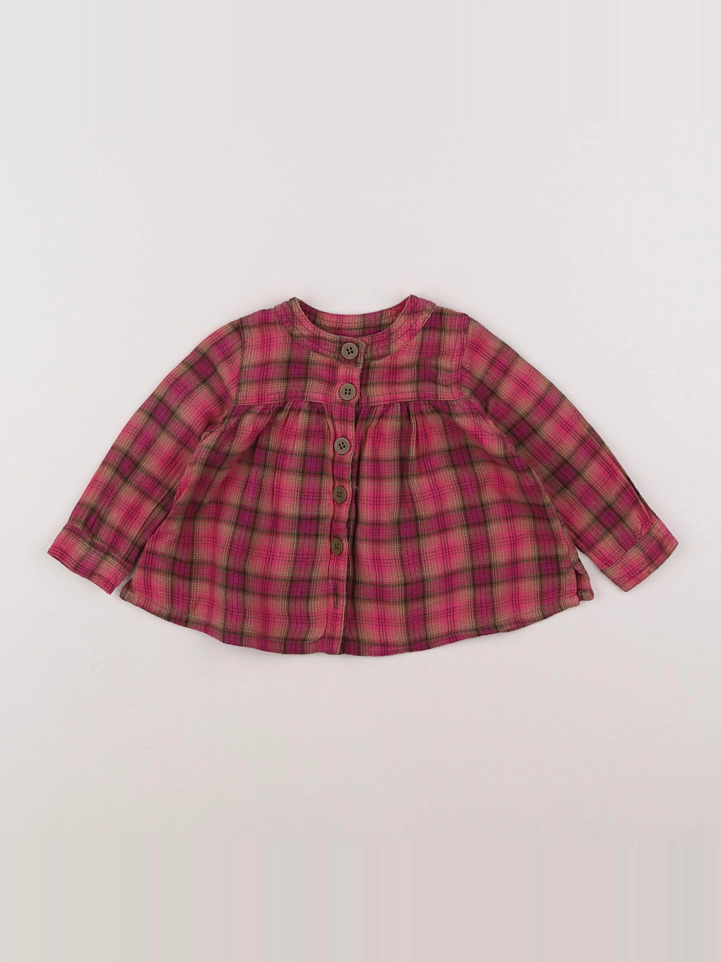 Petit Bateau - blouse rose - 12 mois