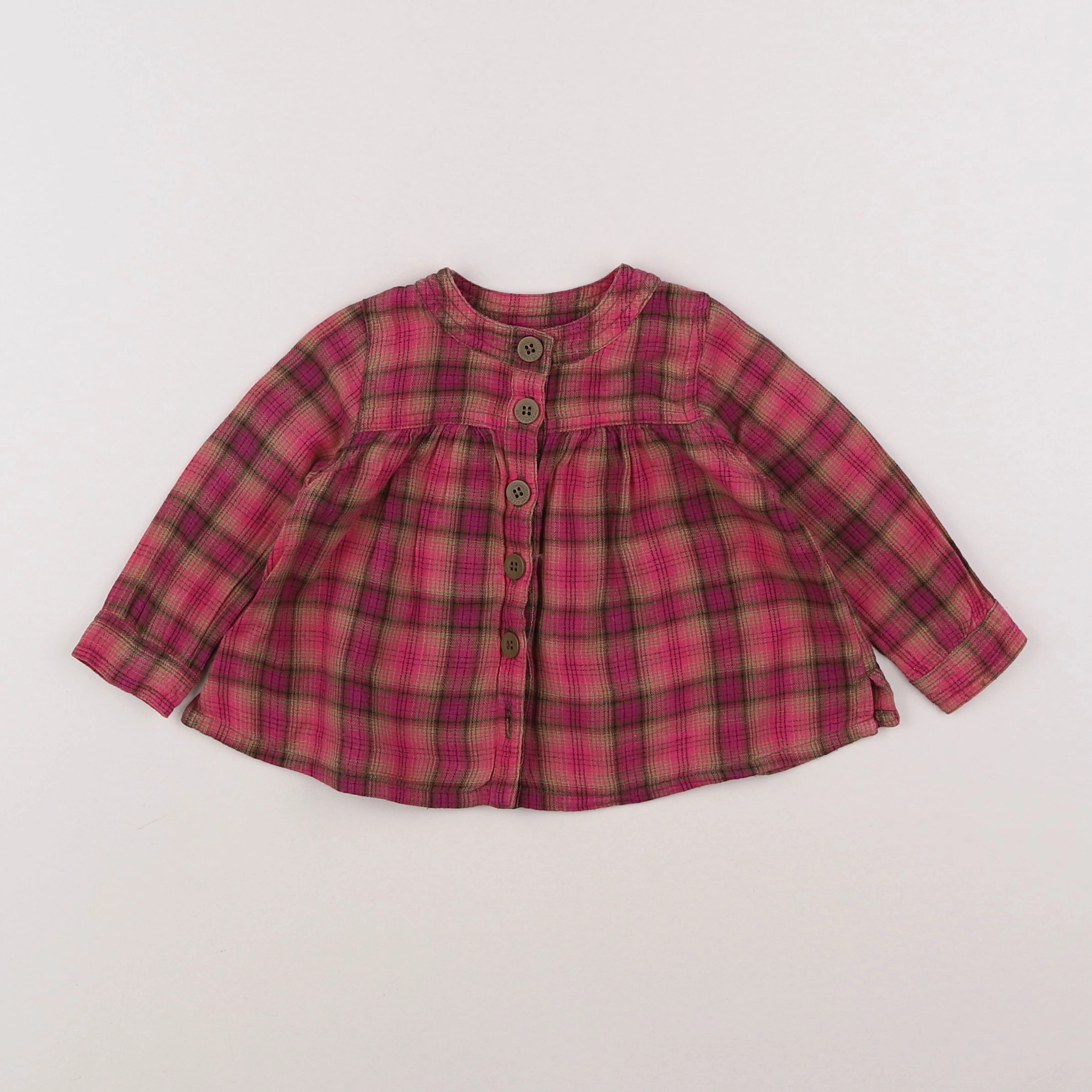 Petit Bateau - blouse rose - 12 mois