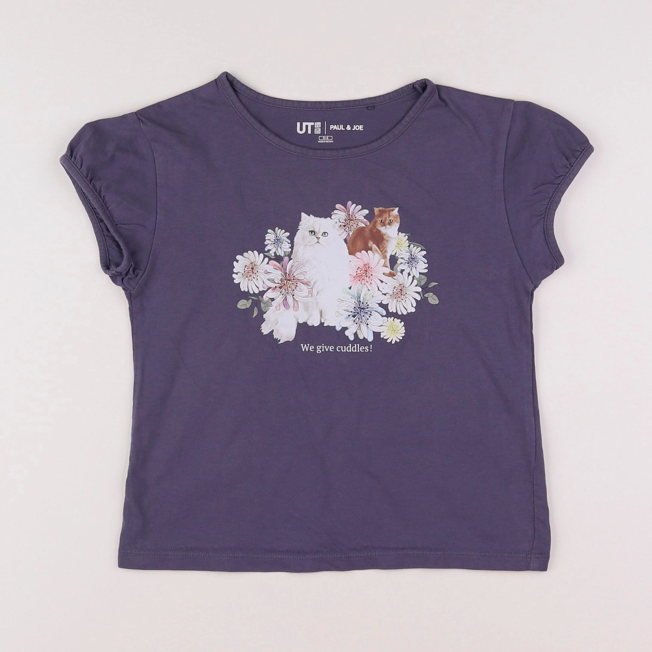 Uniqlo - tee-shirt violet - 3/4 ans