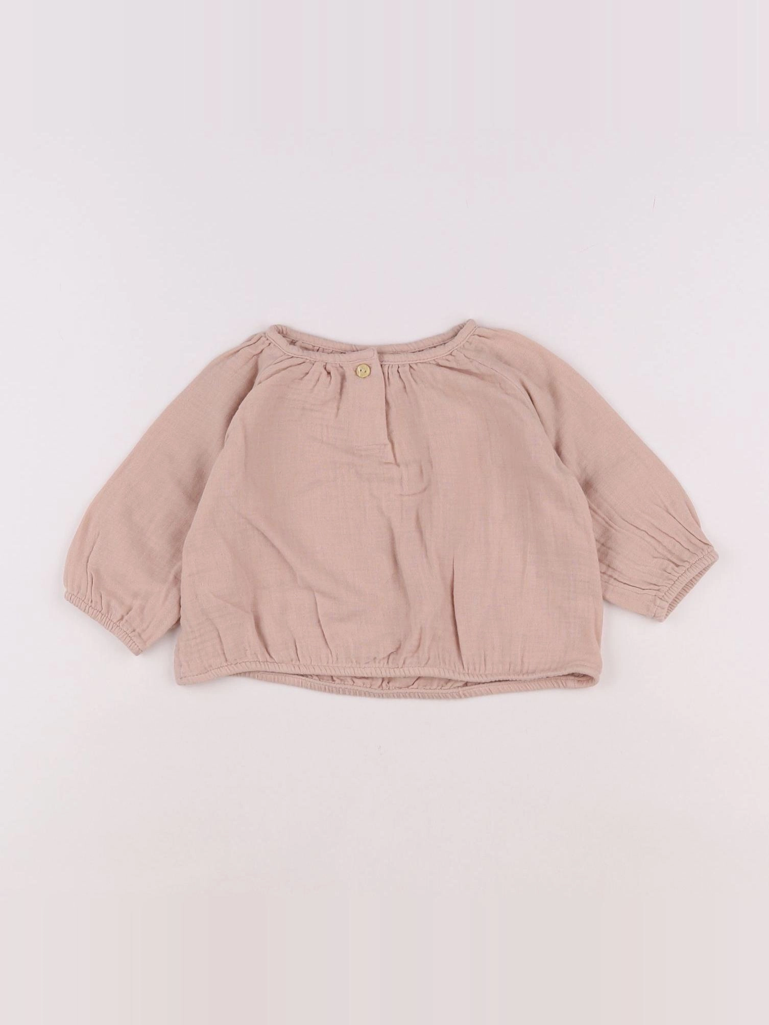 H&M - blouse rose - 6 mois