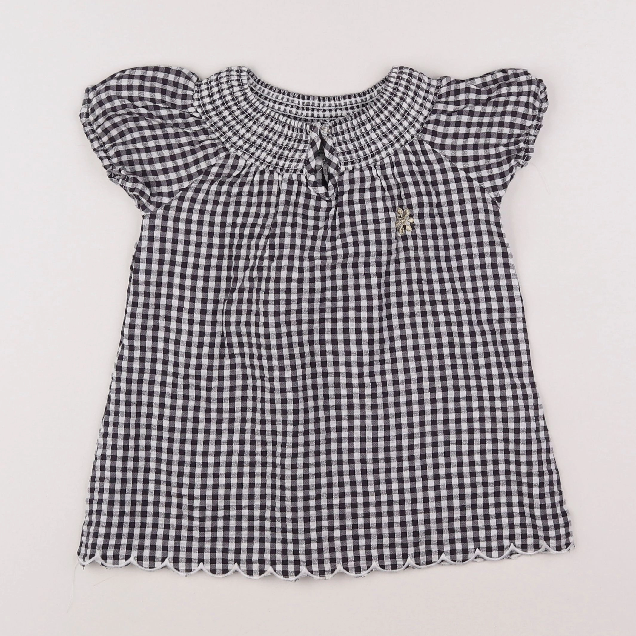 Vertbaudet - robe blanc, noir - 12 mois