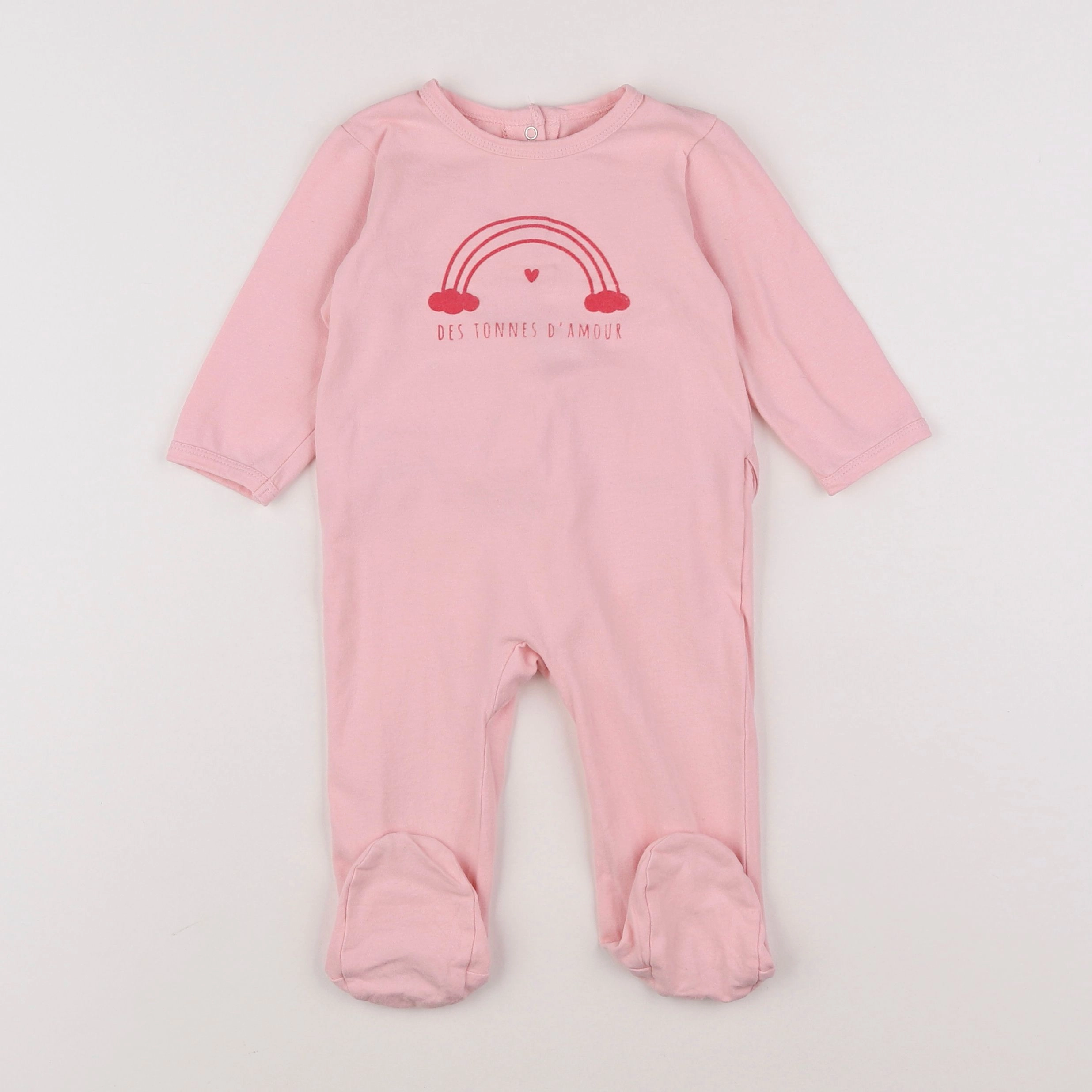 Vertbaudet - pyjama coton rose - 9 mois