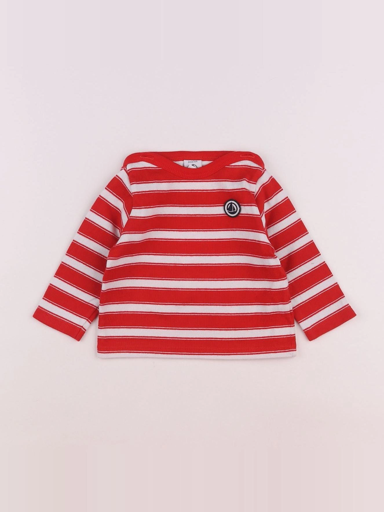 Petit Bateau - tee-shirt rouge - 6 mois