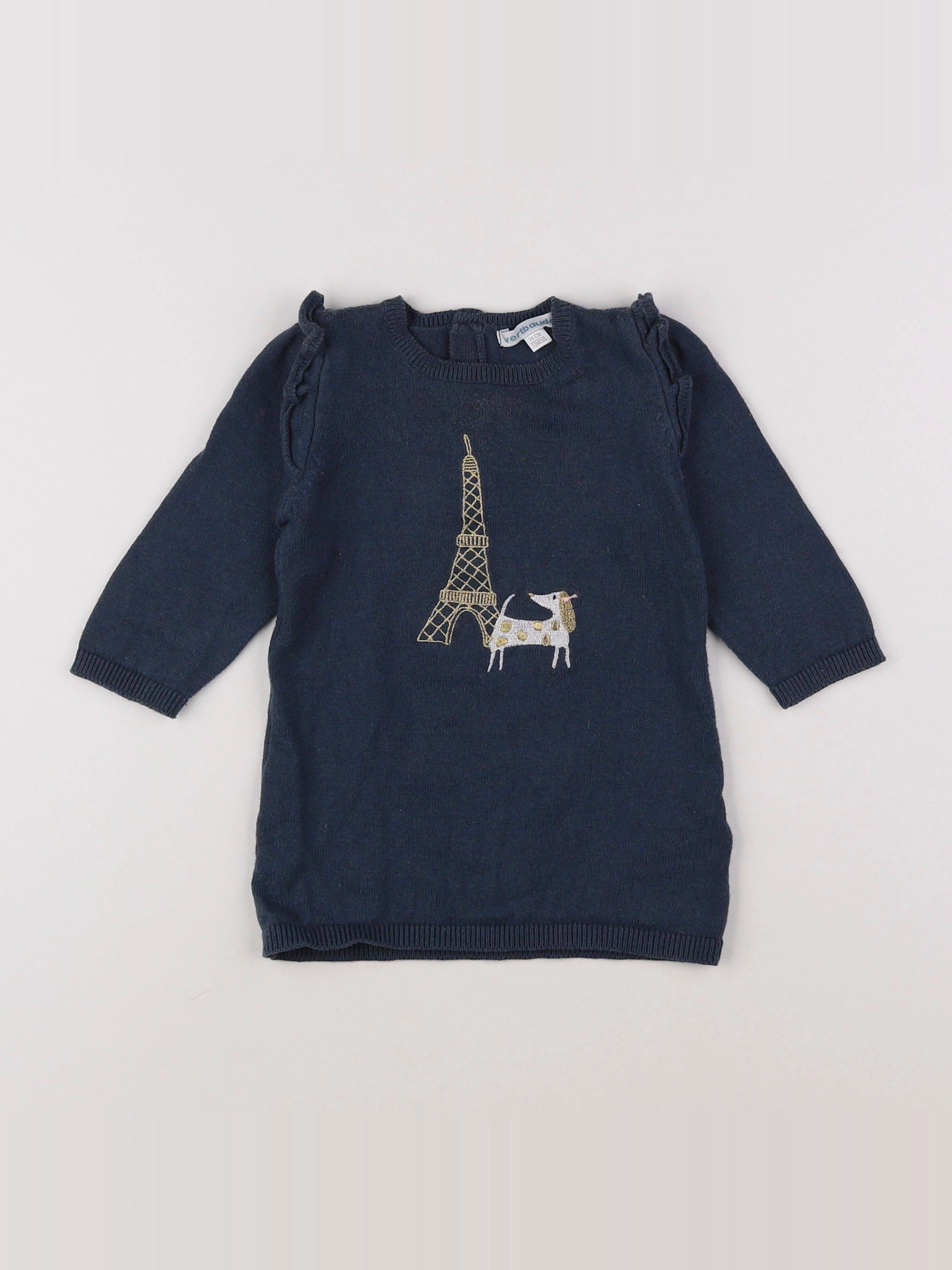 Vertbaudet - robe bleu - 12 mois