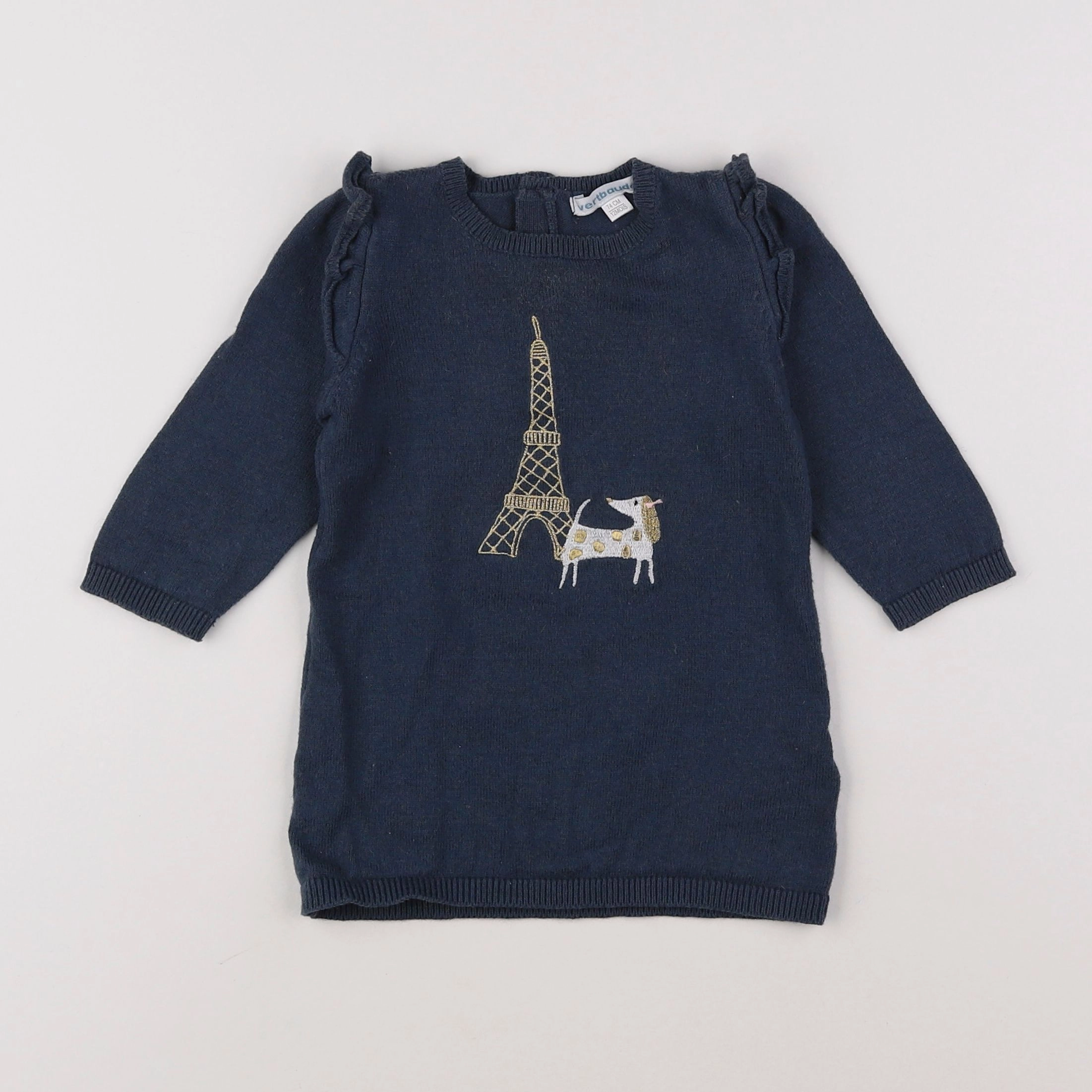 Vertbaudet - robe bleu - 12 mois