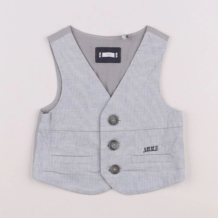 IKKS - gilet bleu, gris - 3 mois