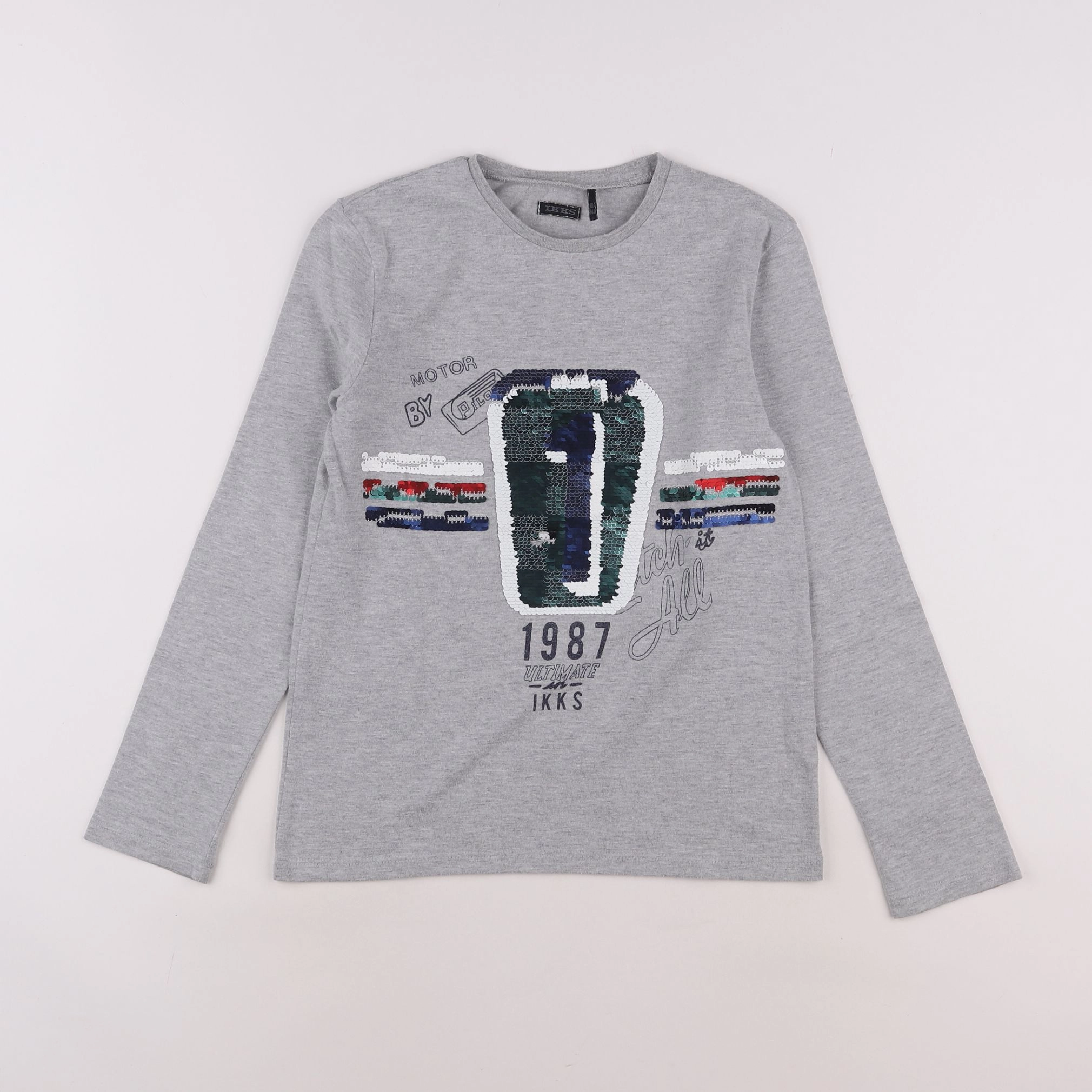 IKKS - tee-shirt gris - 10 ans