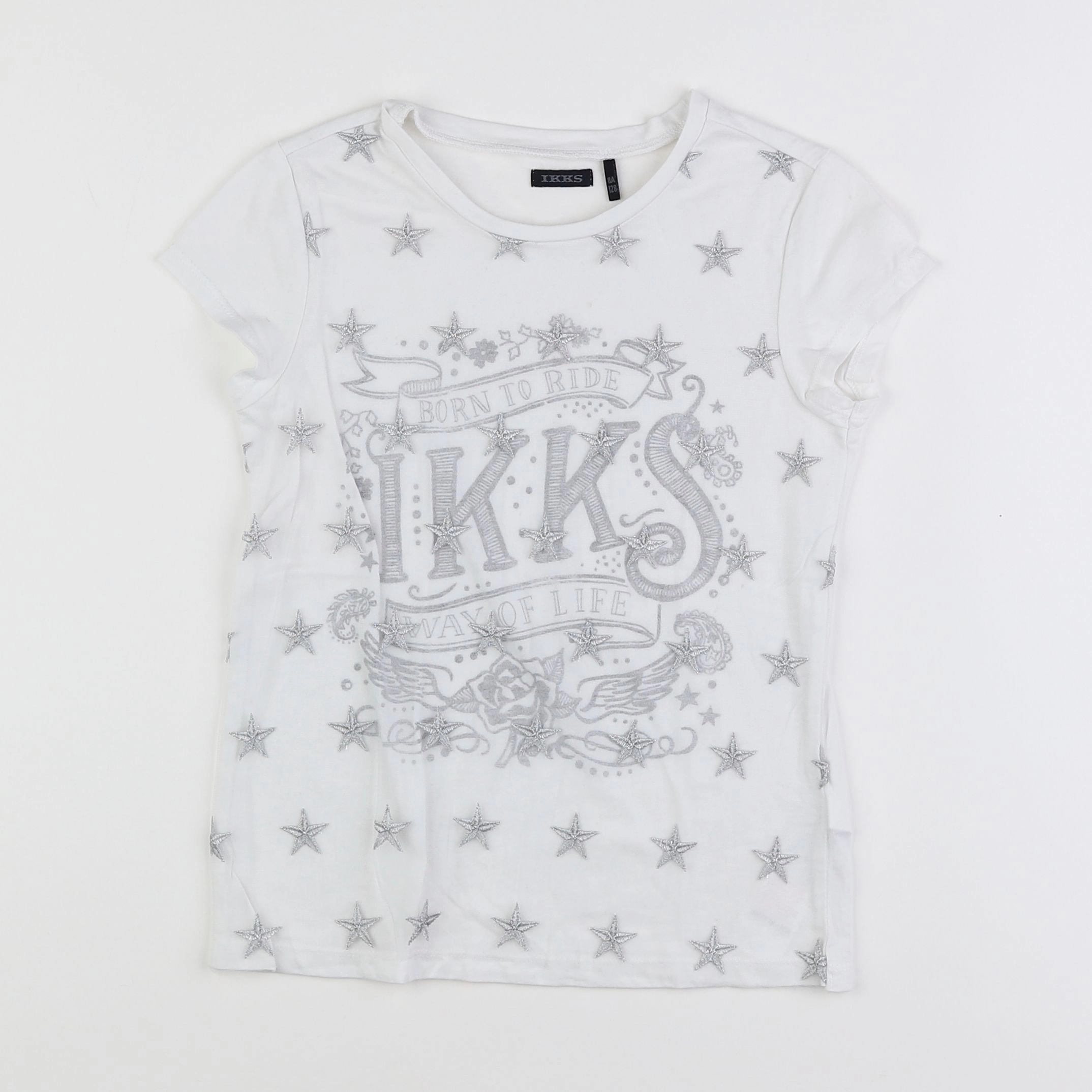 IKKS - tee-shirt blanc - 8 ans