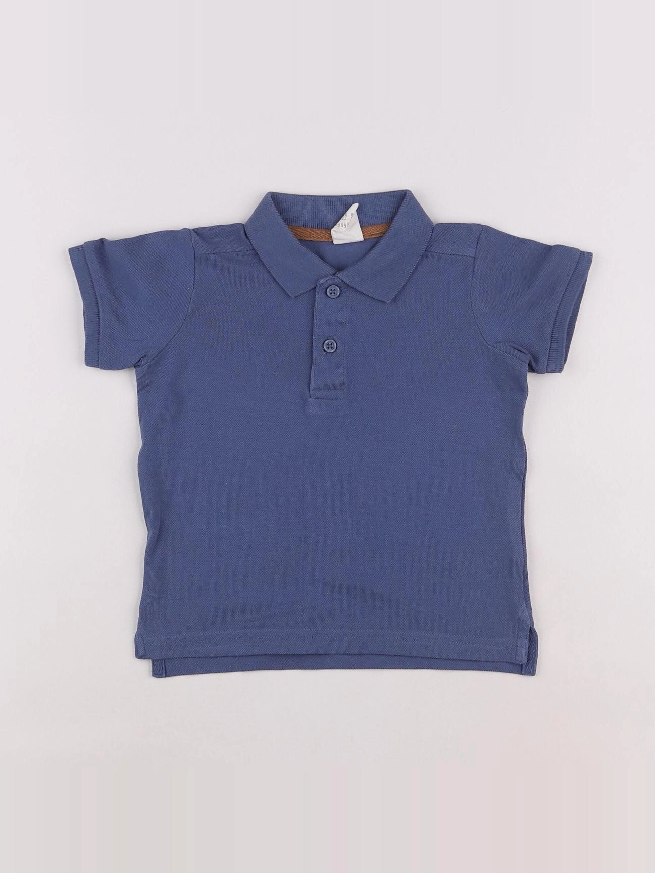 H&M - polo bleu - 12 mois