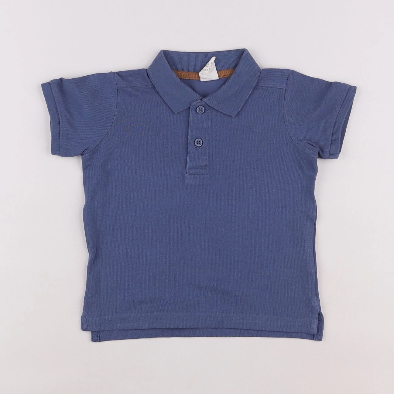 H&M - polo bleu - 12 mois