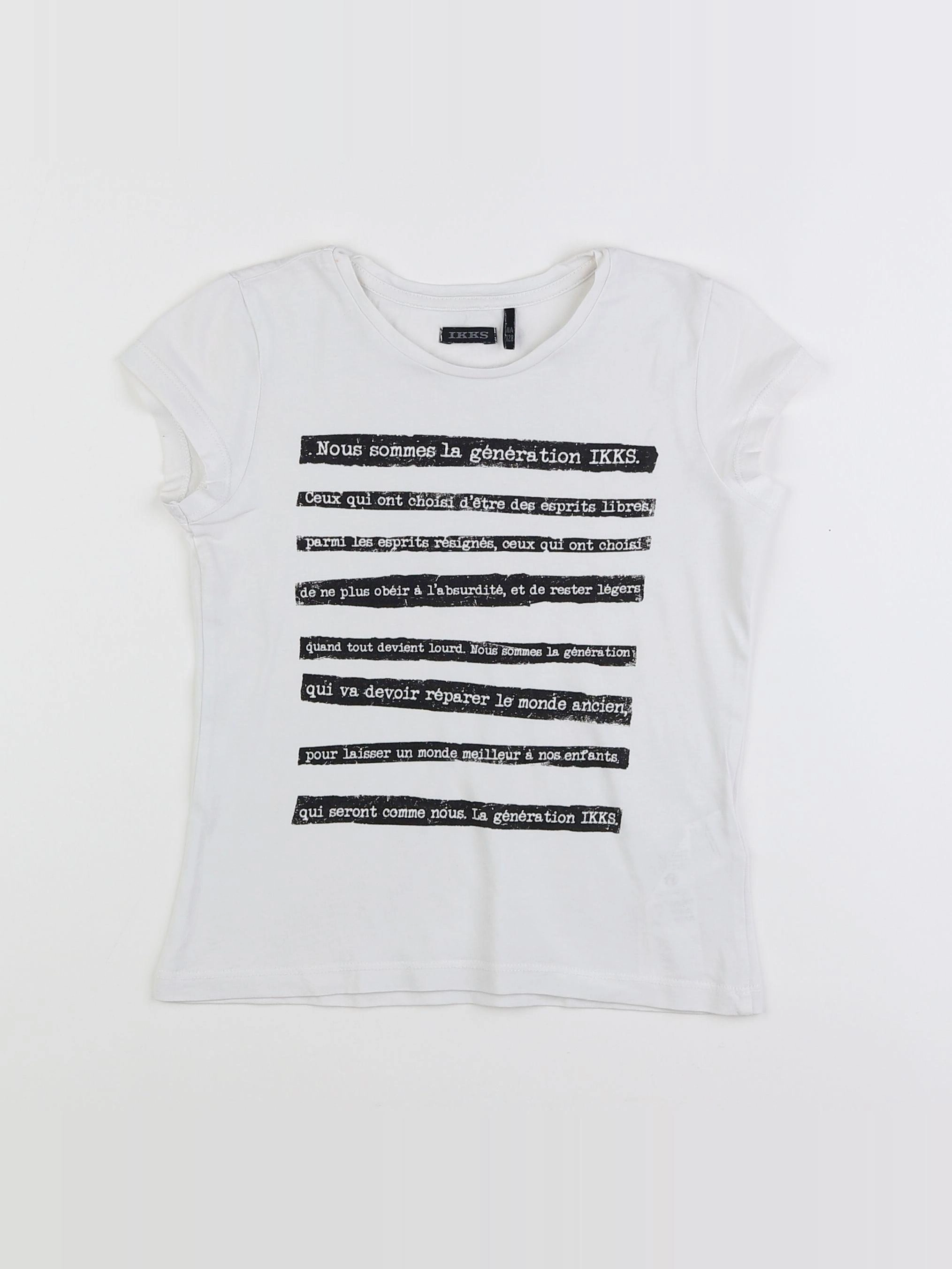 IKKS - tee-shirt blanc - 8 ans