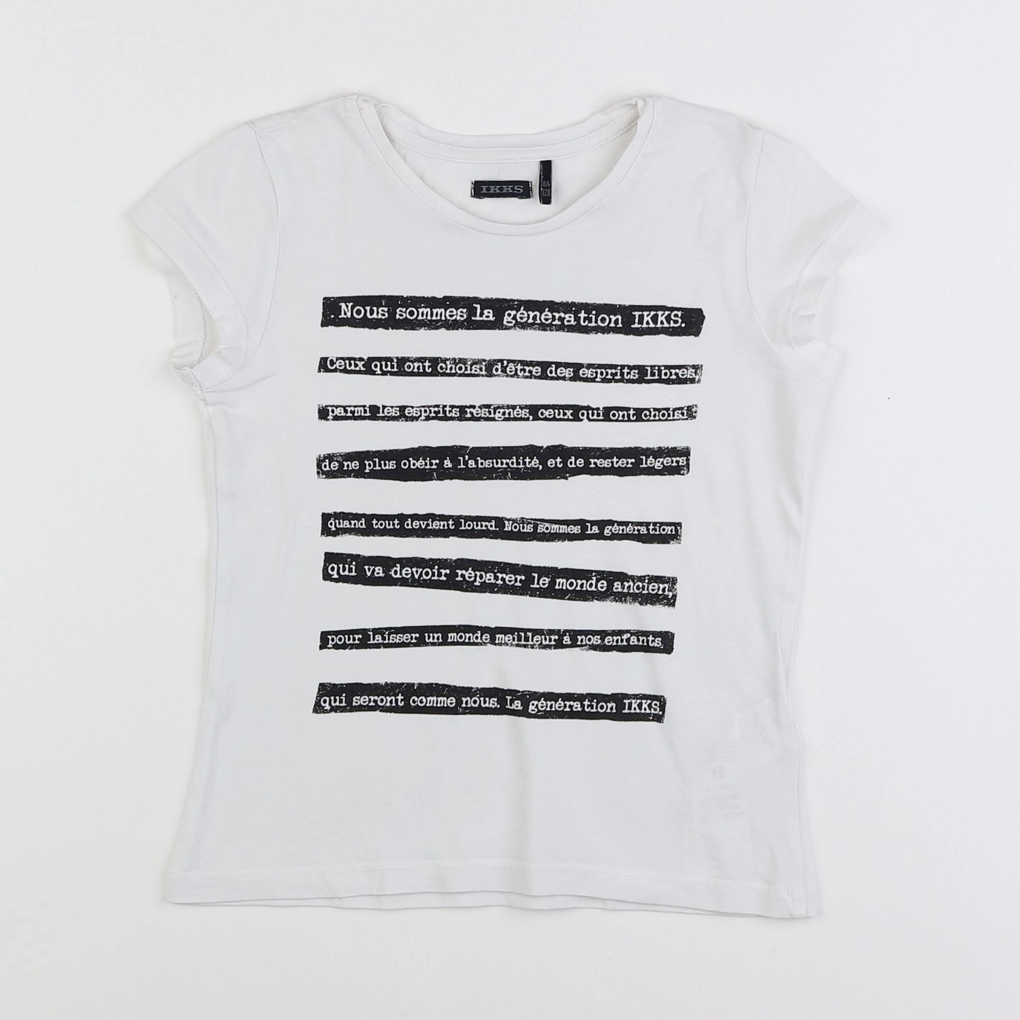 IKKS - tee-shirt blanc - 8 ans