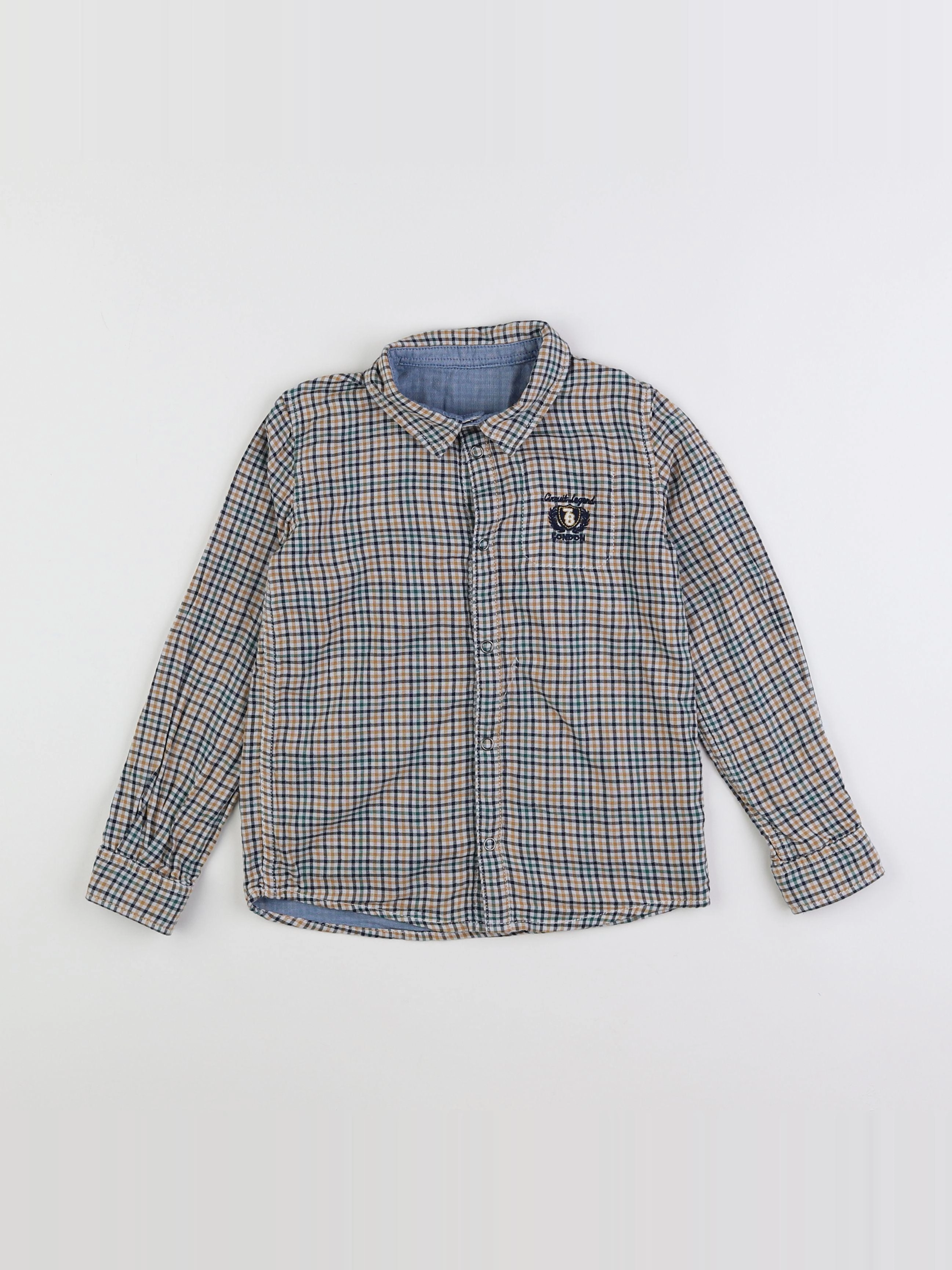Tape à l'oeil - chemise réversible jaune, bleu - 5 ans