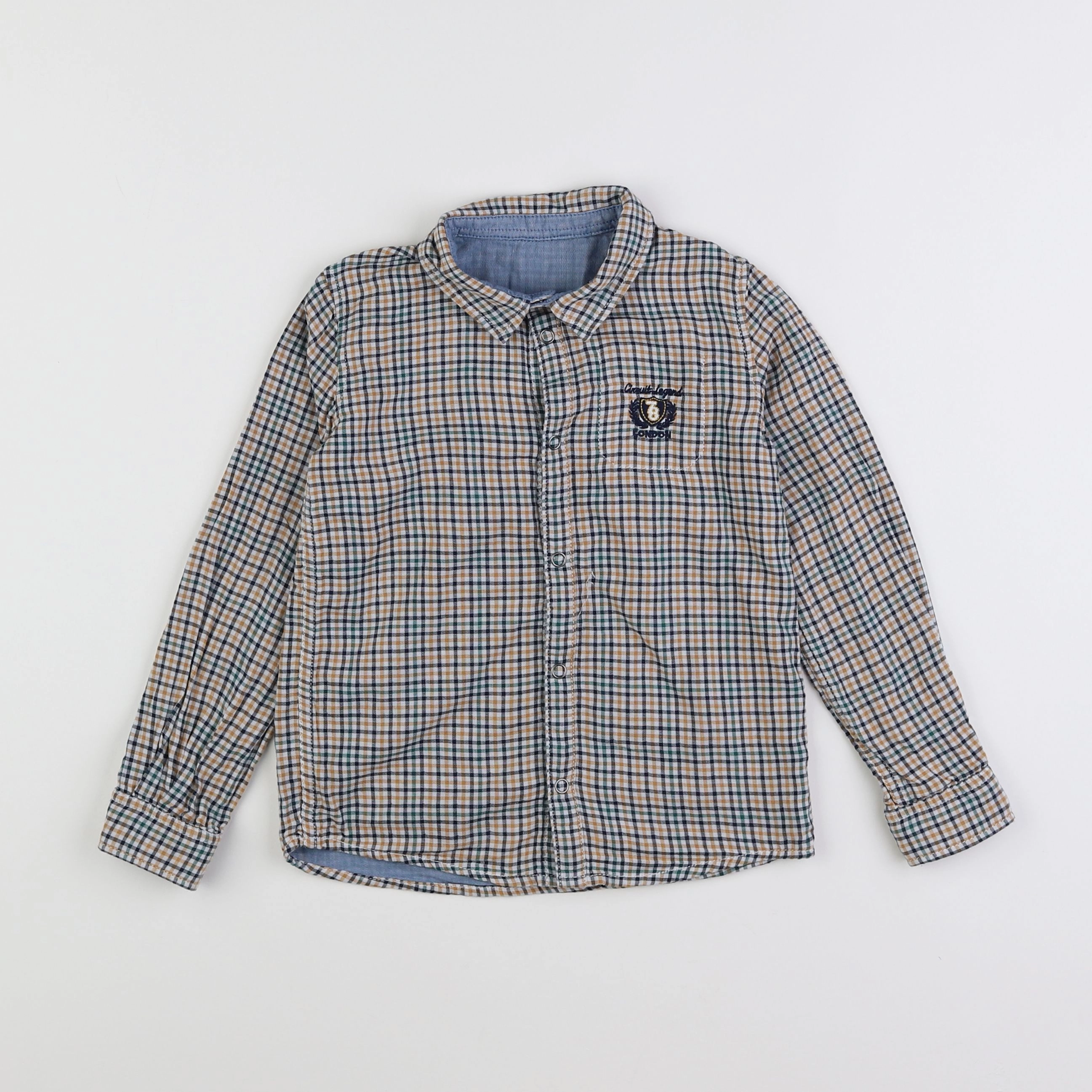 Tape à l'oeil - chemise réversible jaune, bleu - 5 ans