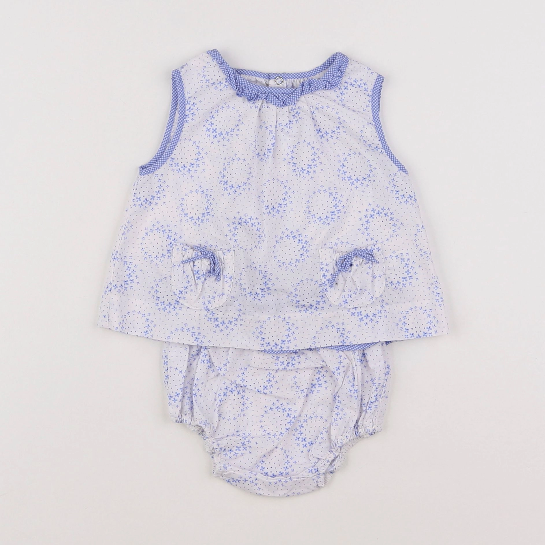 Jacadi - ensemble blanc, bleu - 3 mois