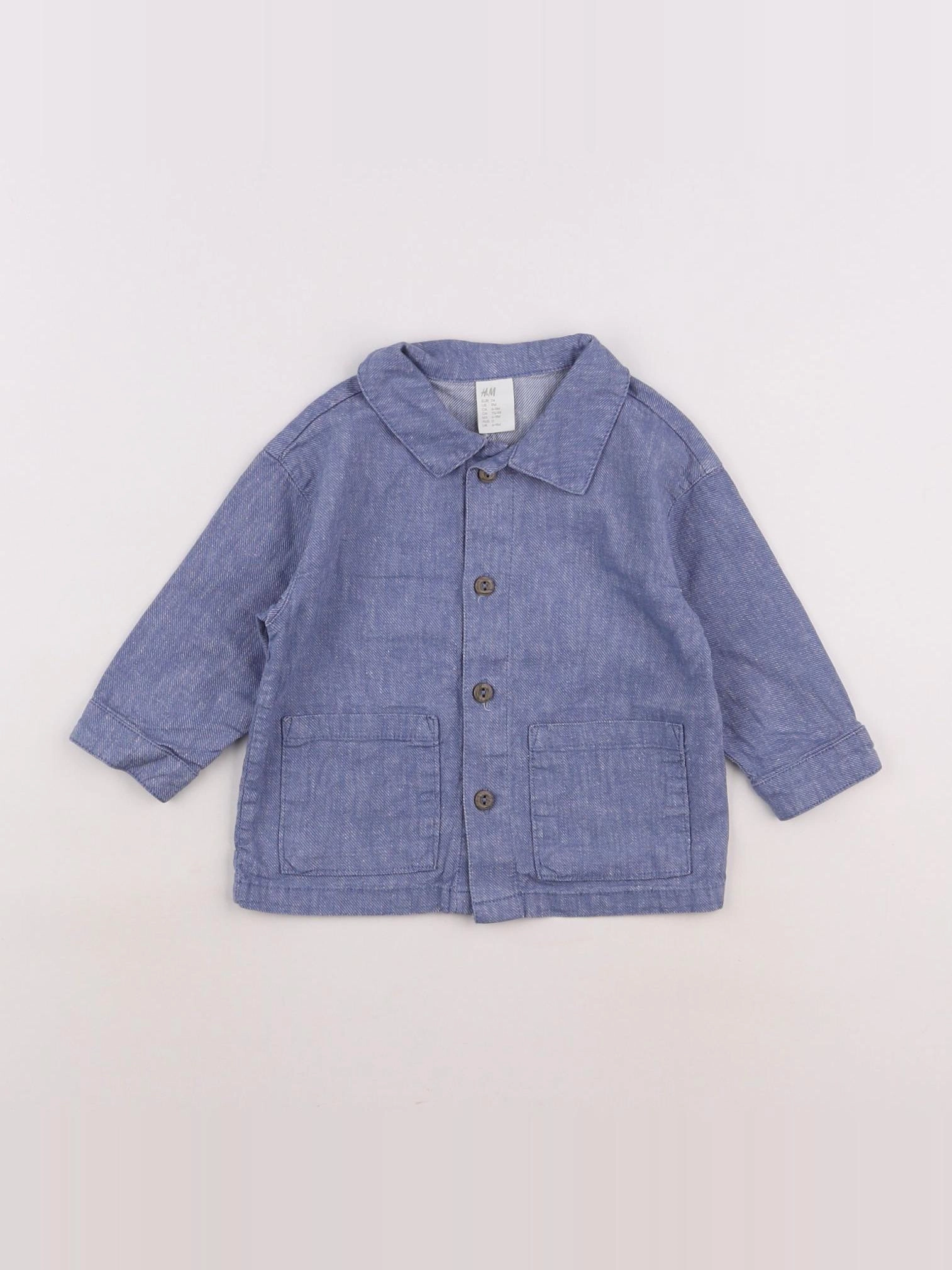 H&M - chemise bleu - 6 mois