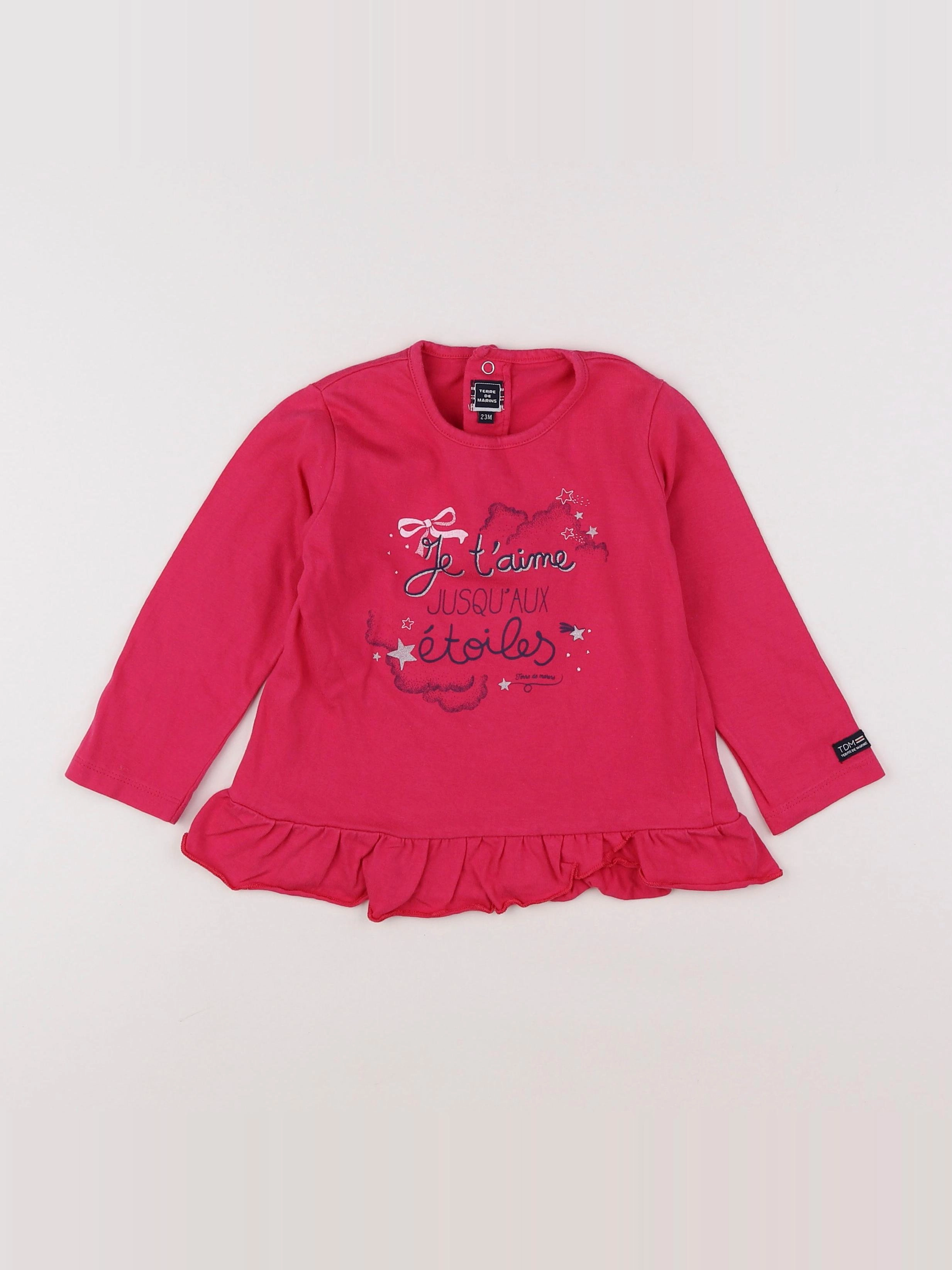 Terre de marins - tee-shirt rose - 2 ans