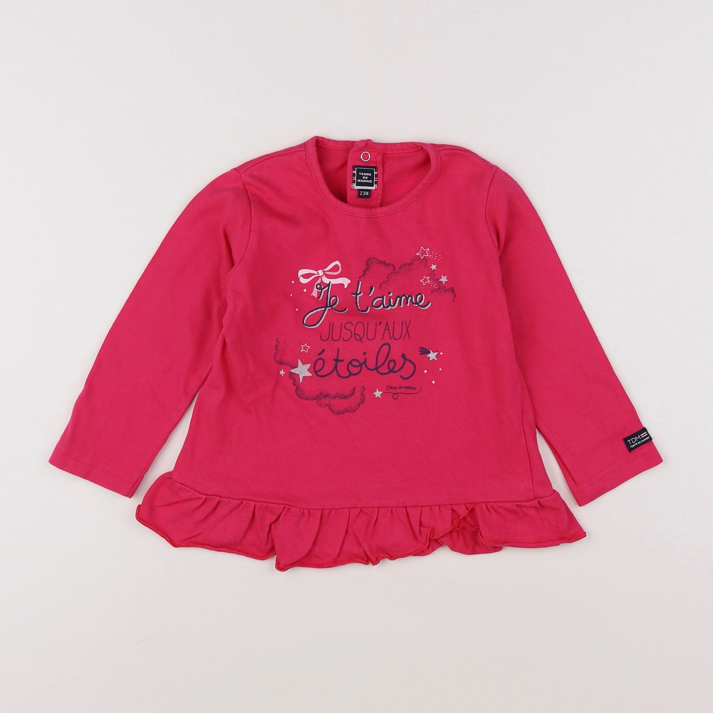 Terre de marins - tee-shirt rose - 2 ans