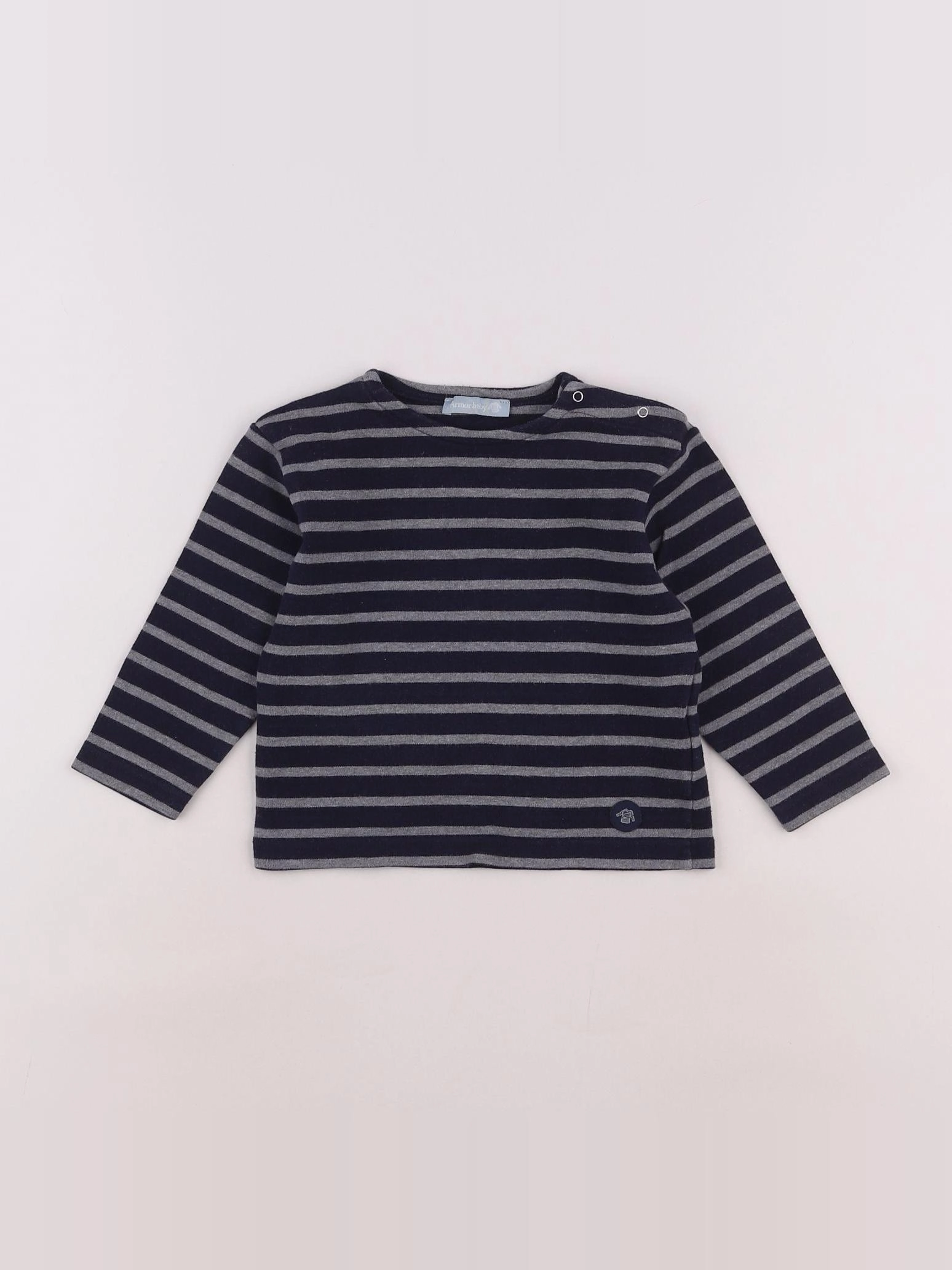 Armor Lux - tee-shirt bleu, gris - 18 mois