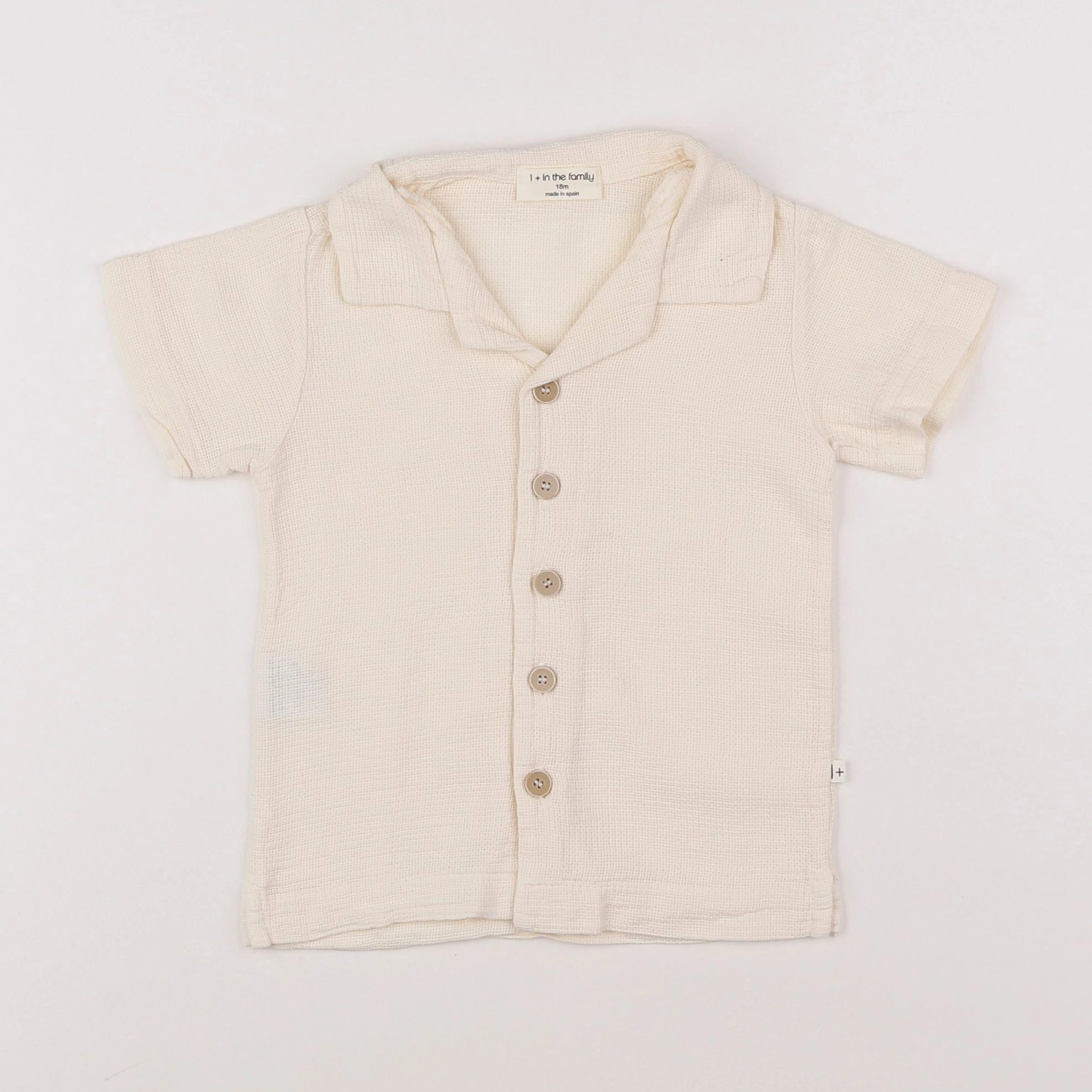 1+ In the family - chemise beige - 18 mois