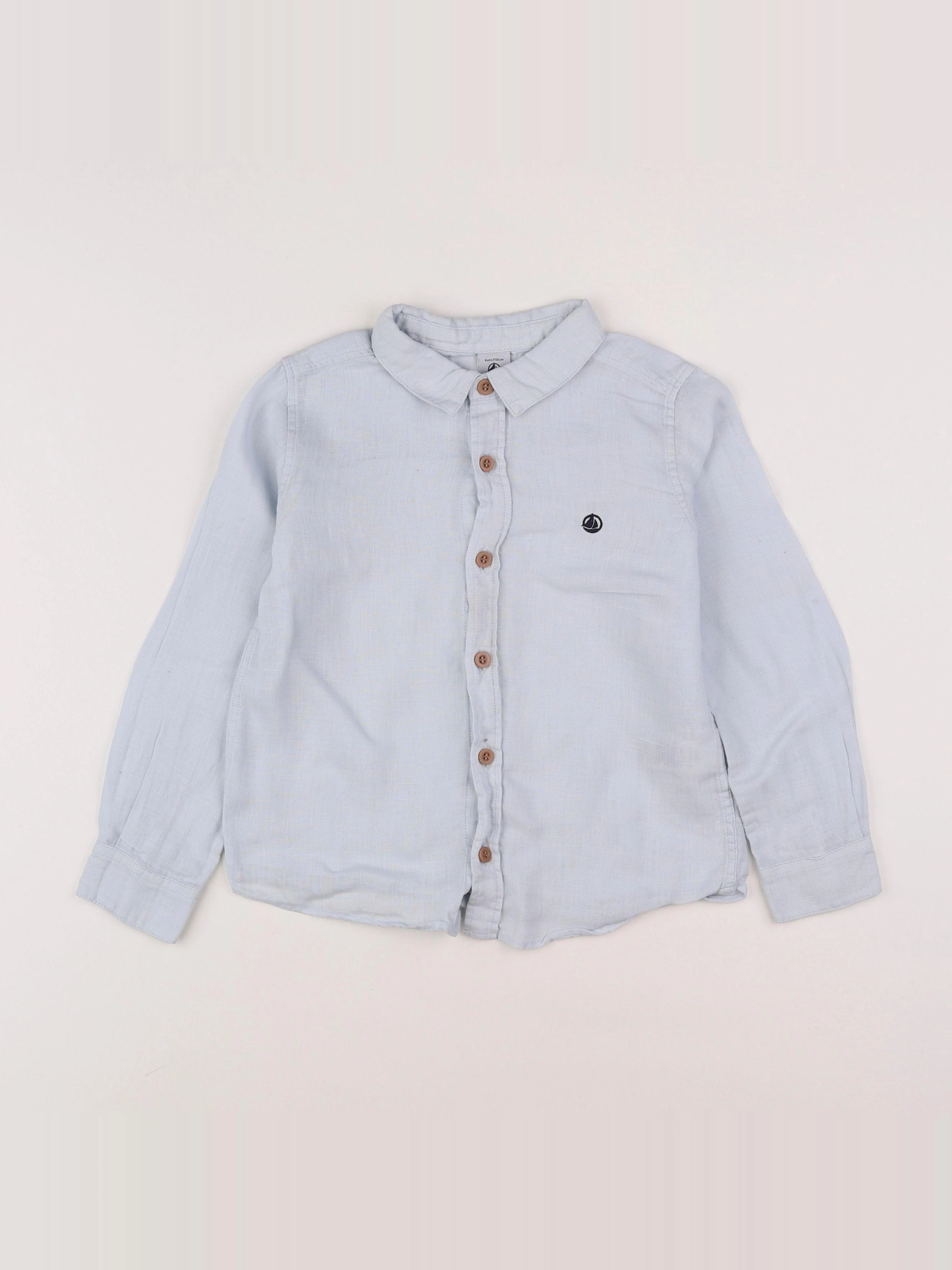 Petit Bateau - chemise bleu - 6 ans