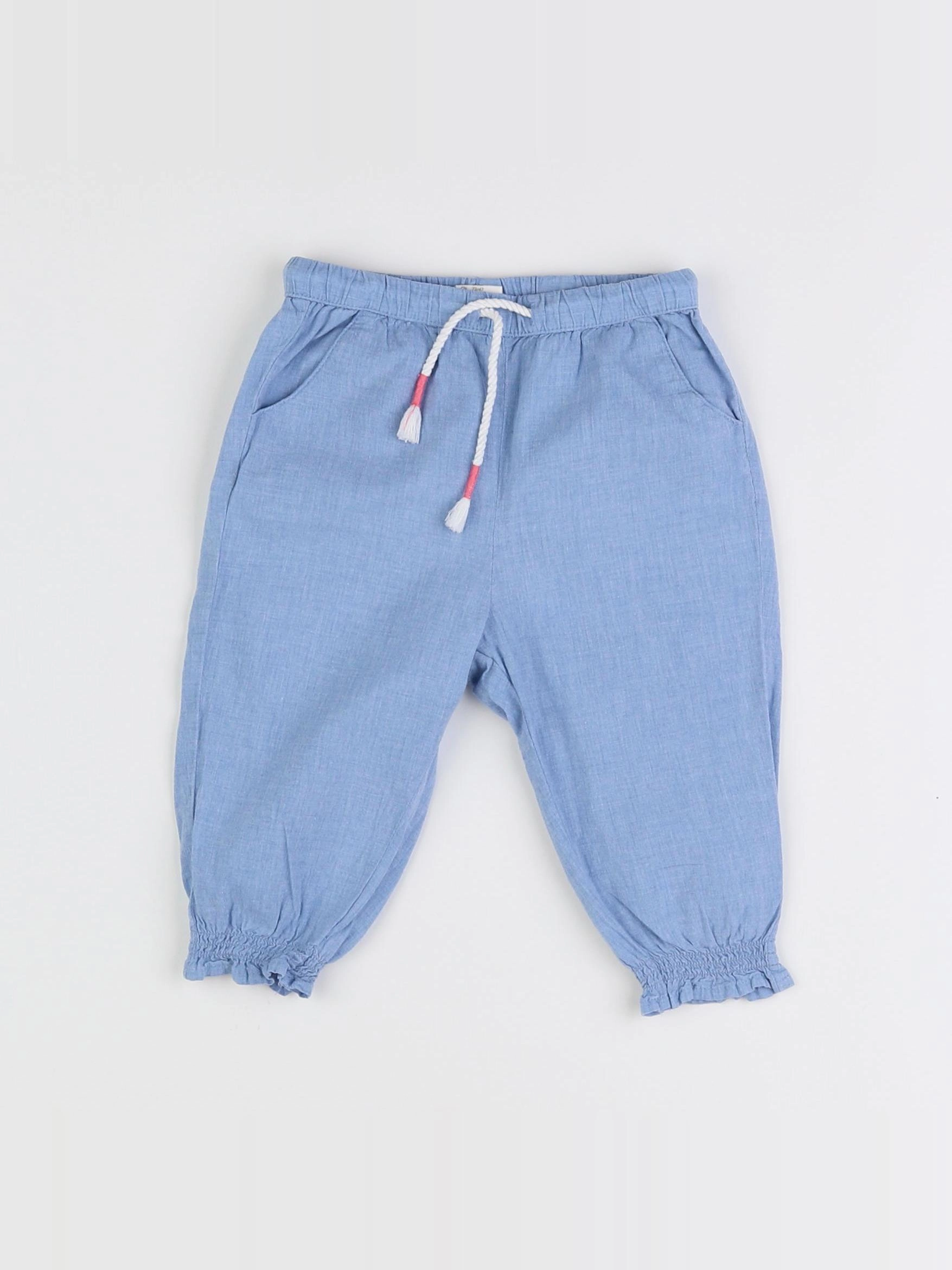 H&M - pantalon bleu - 6/9 mois
