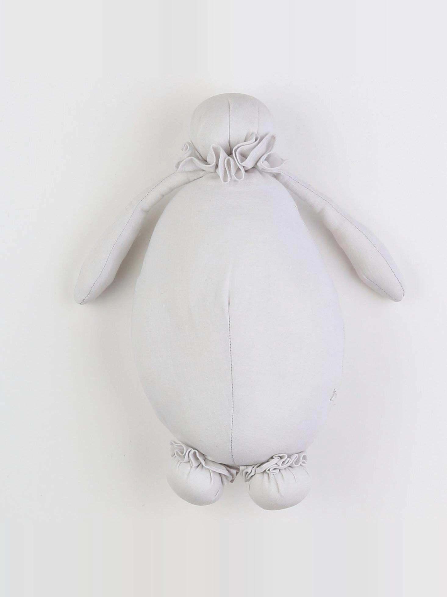 Pigmée - poupée grise lin collerette - 26 cm